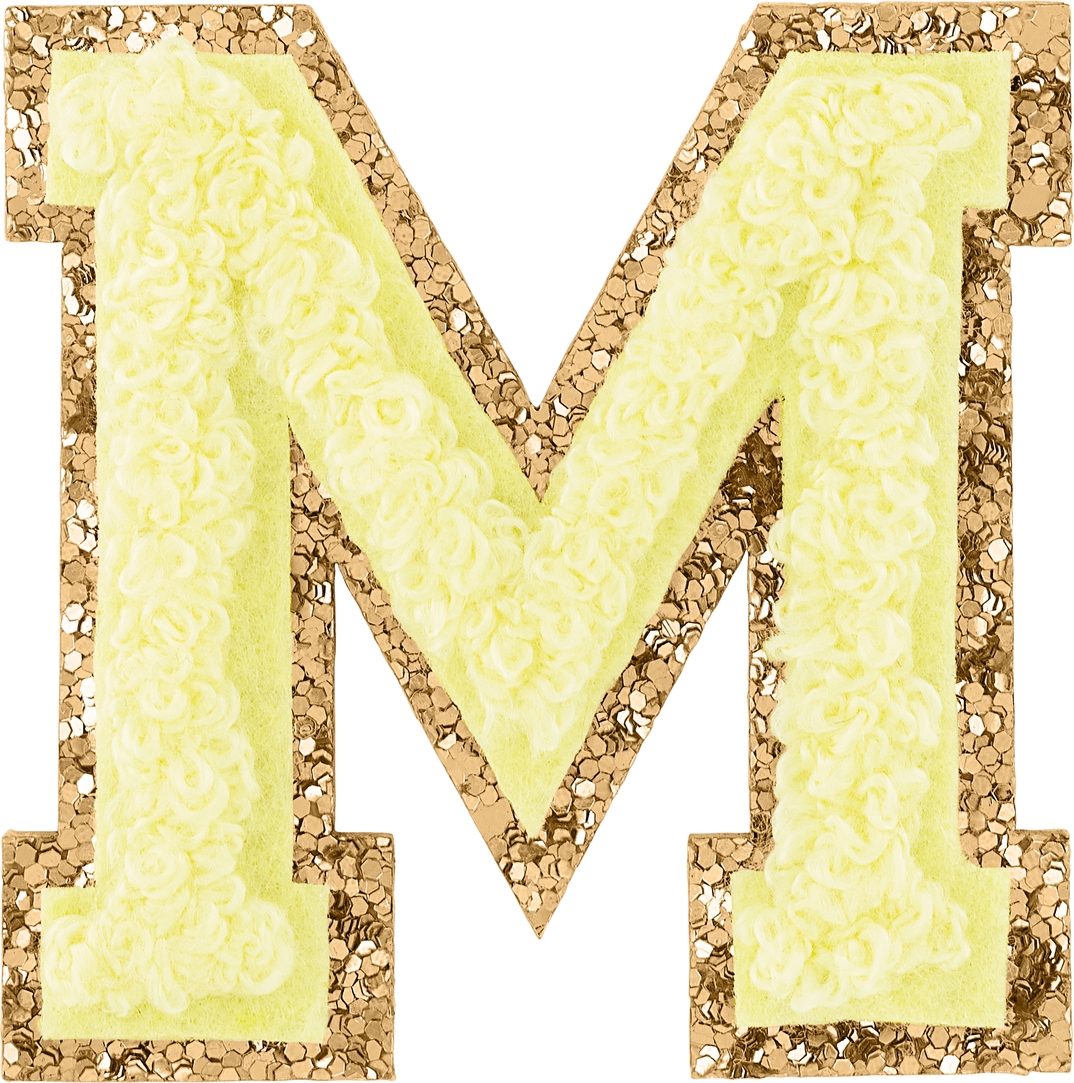 Banana Glitter Varsity Letter Patches