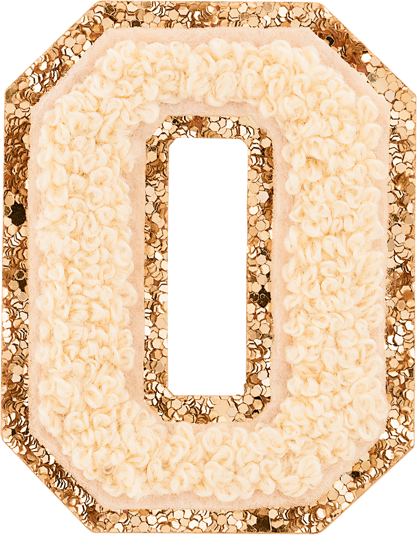 Sand Glitter Varsity Number Patch