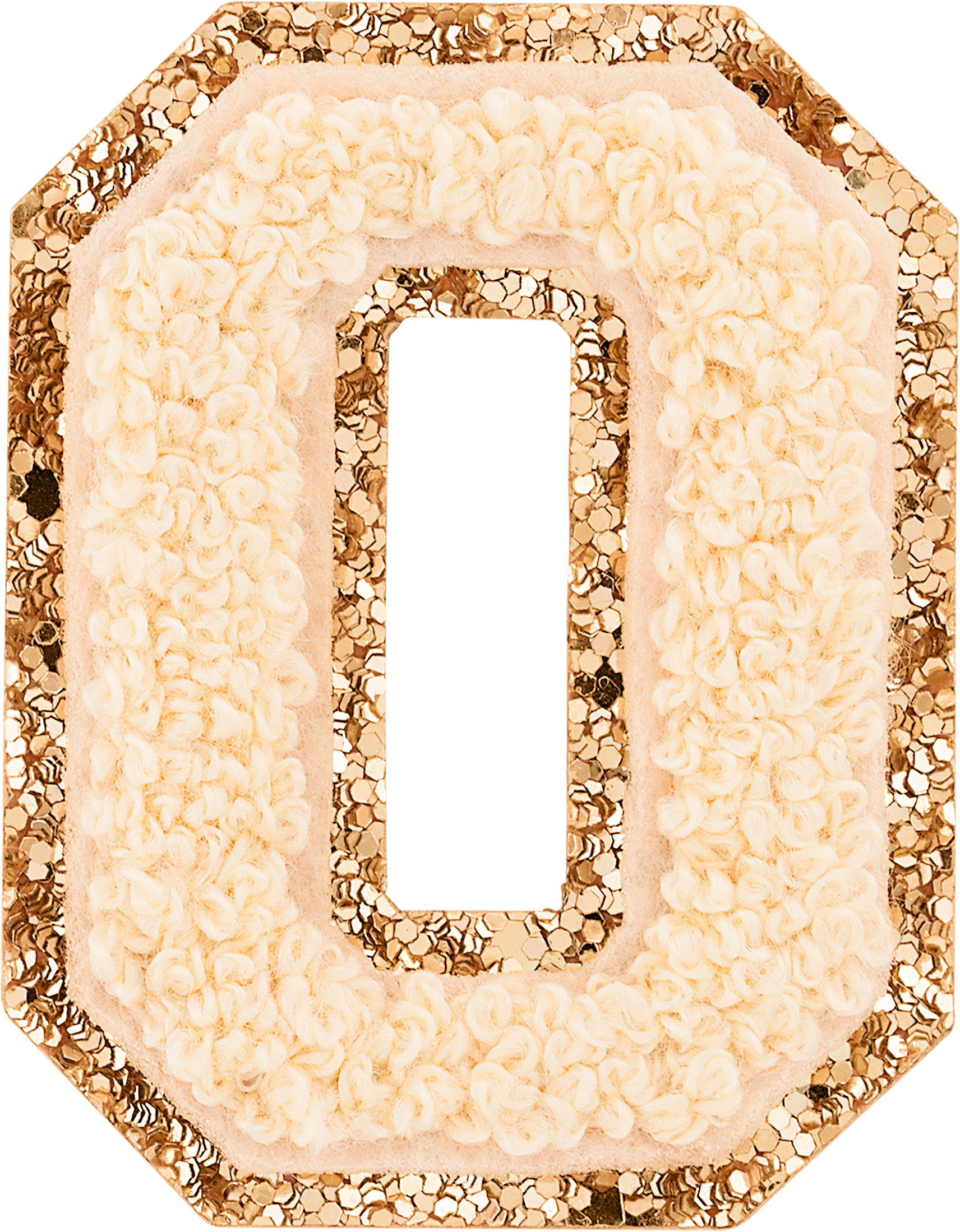 Sand Glitter Varsity Number Patch