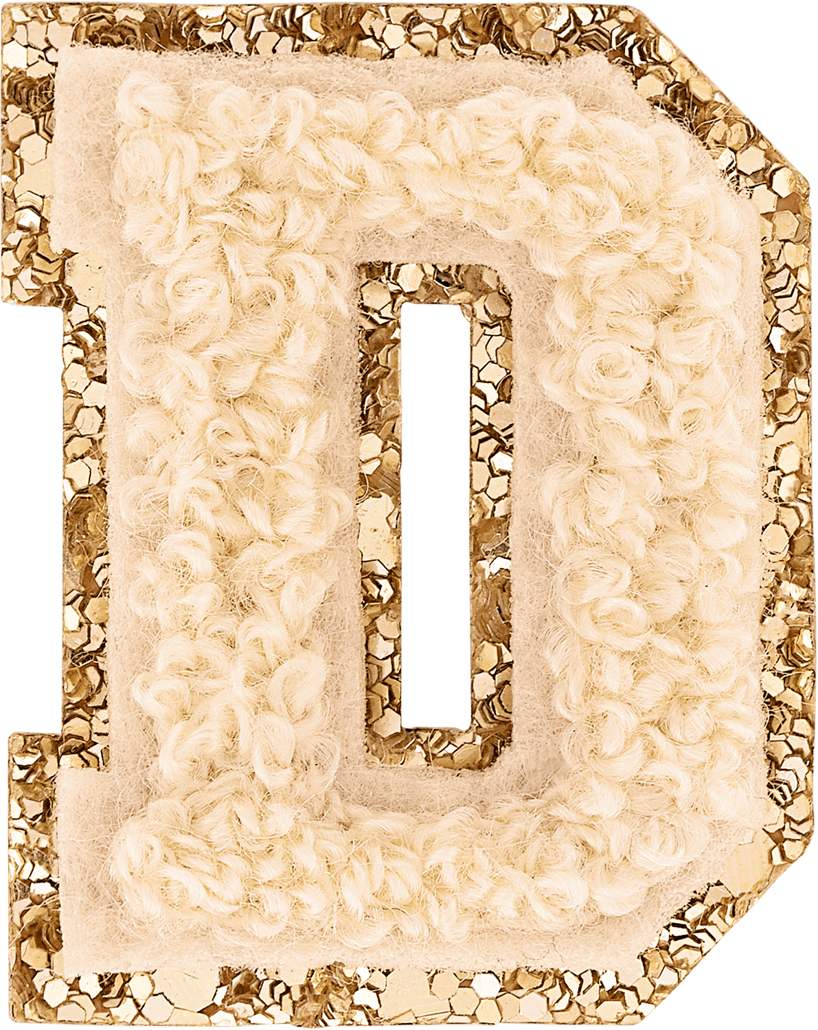 Sand Mini Glitter Varsity Letter Patch