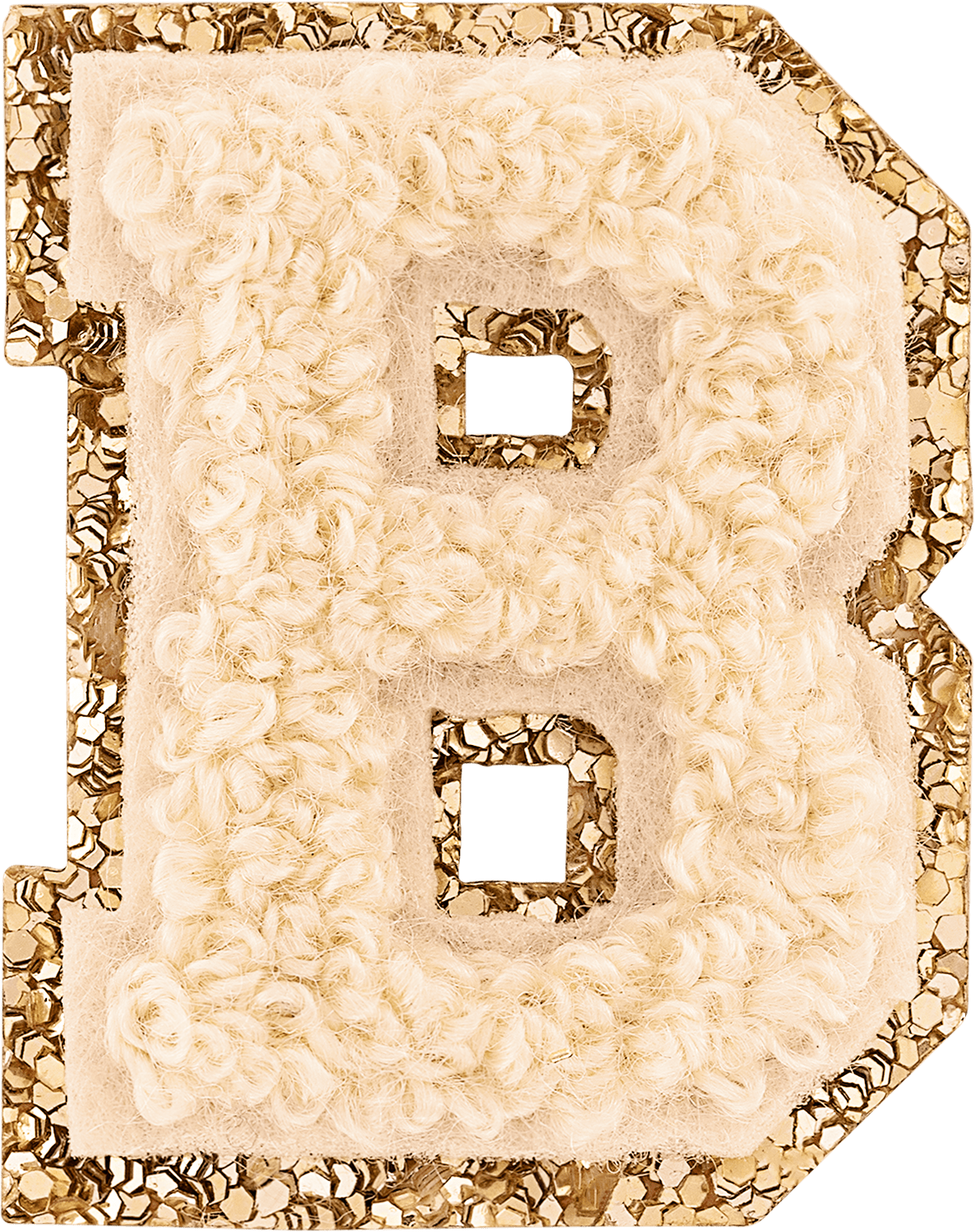 Sand Mini Glitter Varsity Letter Patch