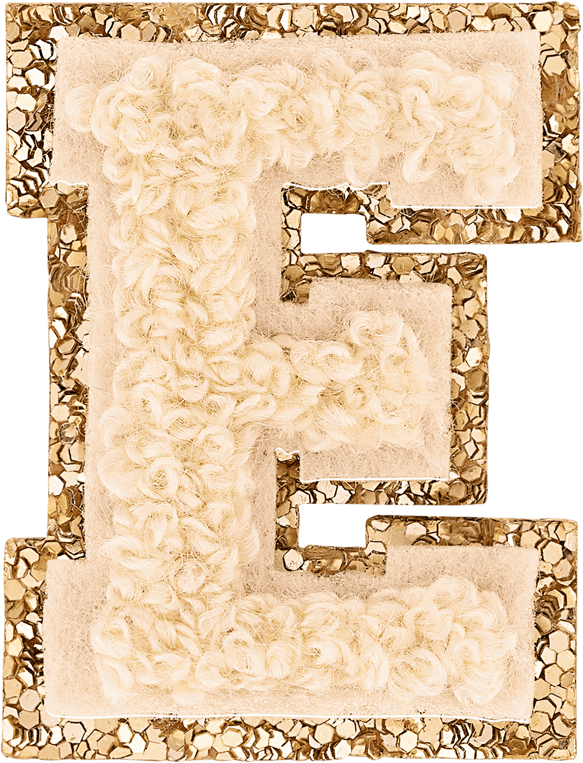 Sand Mini Glitter Varsity Letter Patch