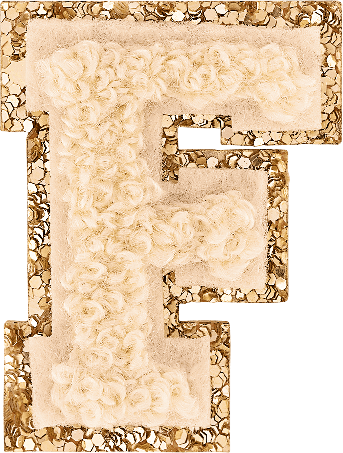 Sand Mini Glitter Varsity Letter Patch