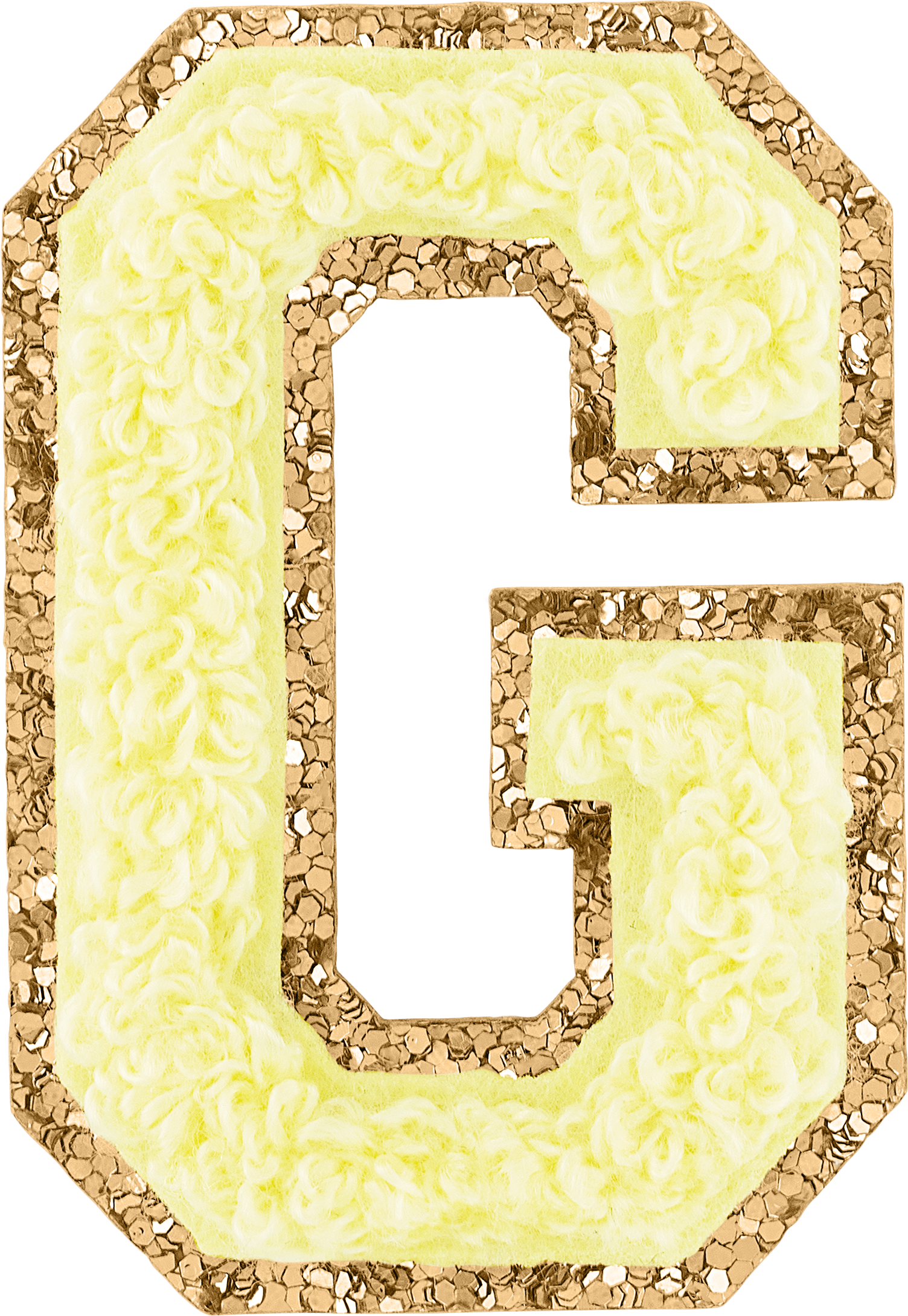 Banana Glitter Varsity Letter Patches