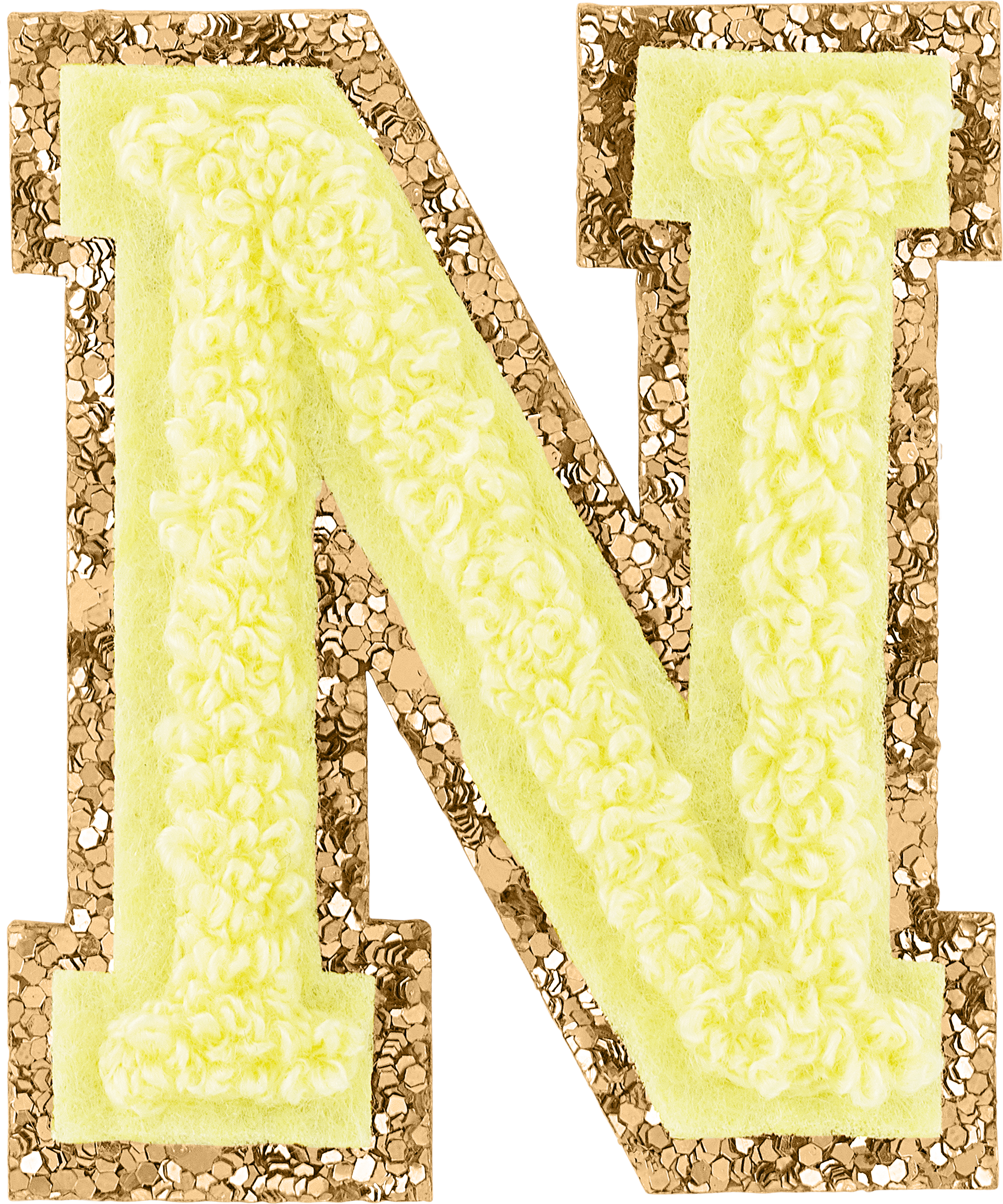 Banana Glitter Varsity Letter Patches