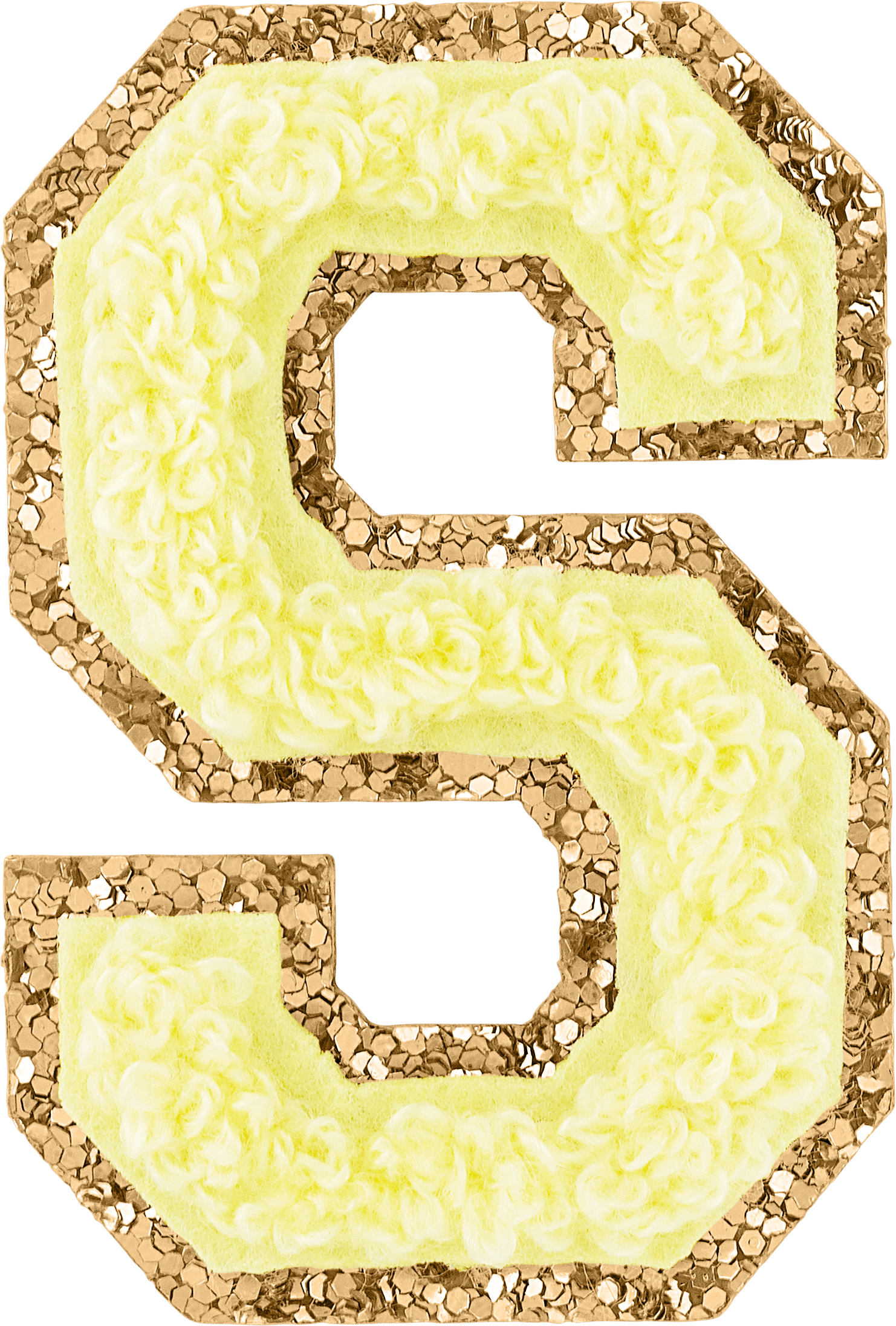 Banana Glitter Varsity Letter Patches