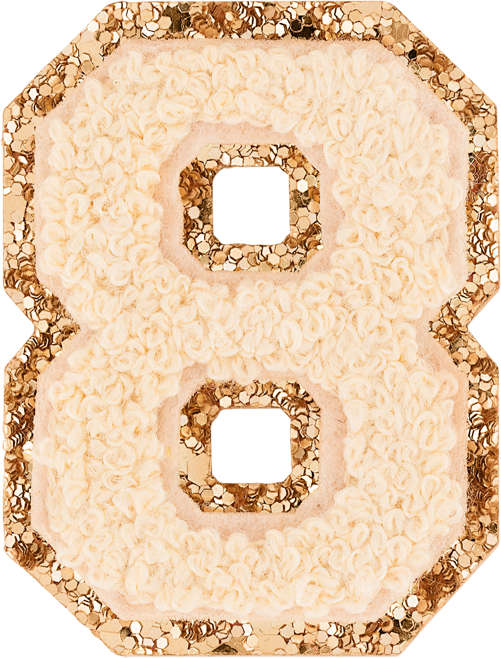Sand Glitter Varsity Number Patch