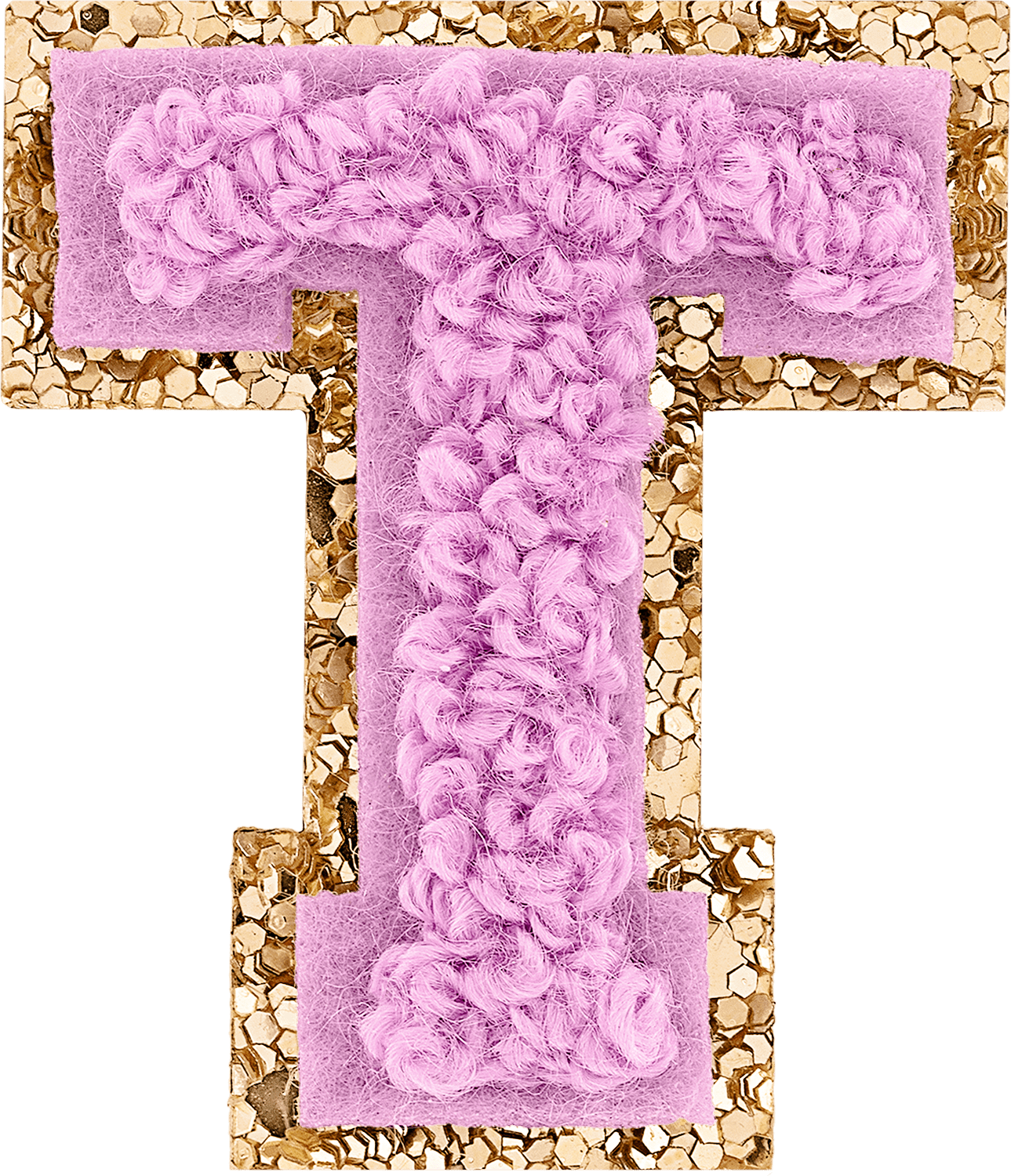 Grape Mini Glitter Varsity Letter Patch