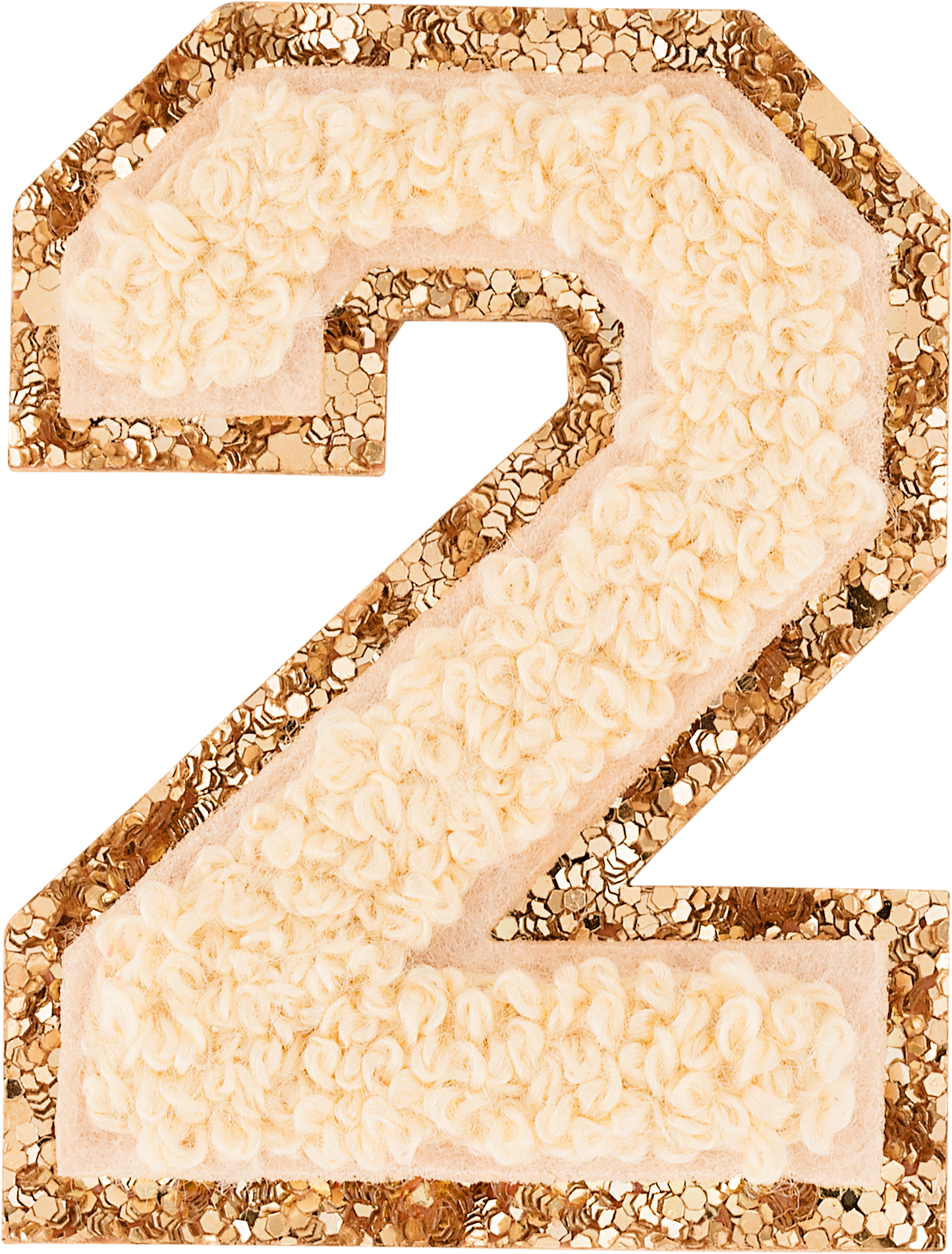 Sand Glitter Varsity Number Patch