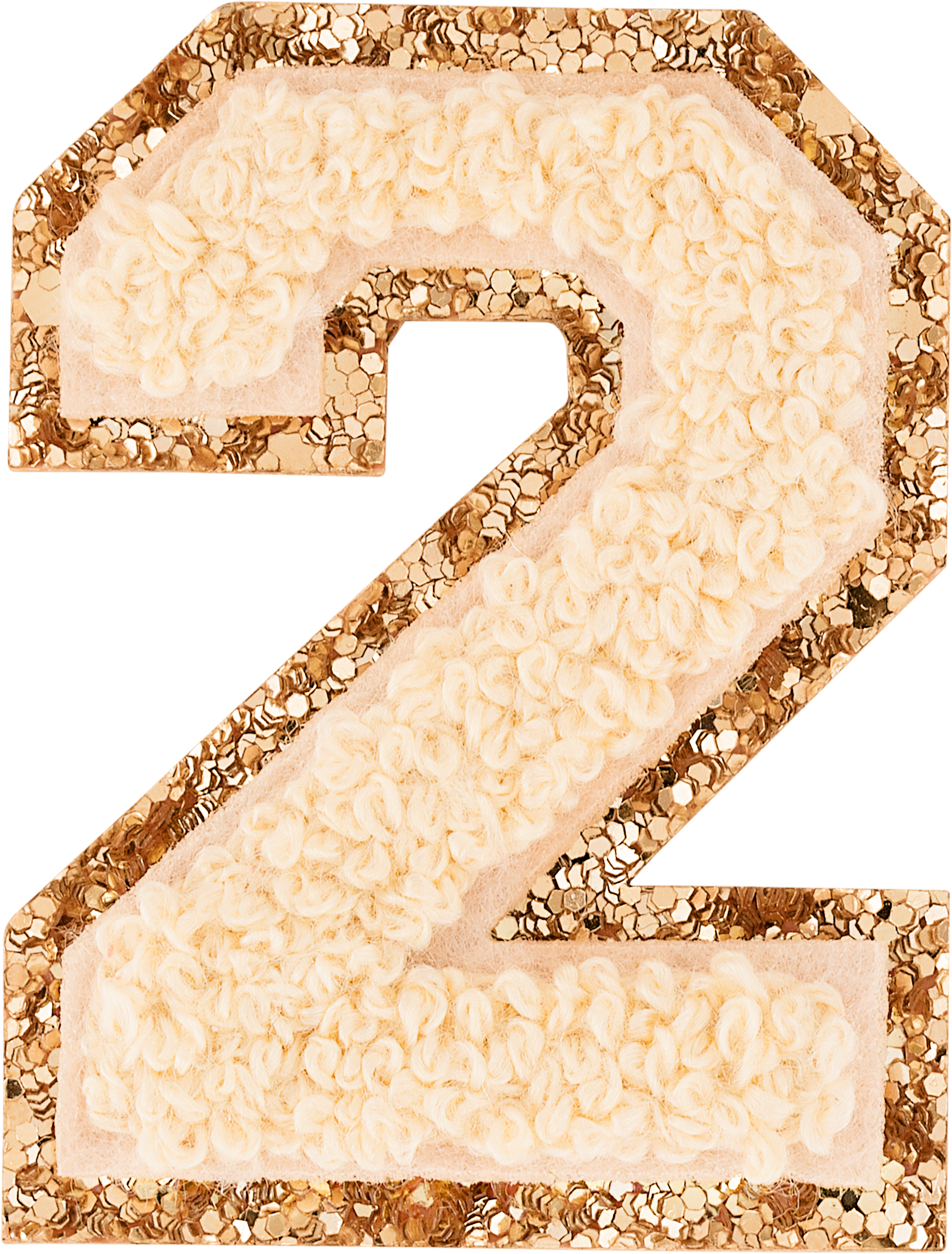 Sand Glitter Varsity Number Patch