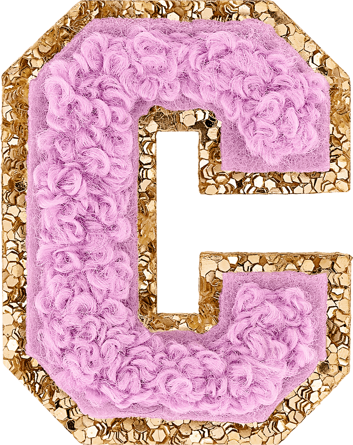 Grape Mini Glitter Varsity Letter Patch