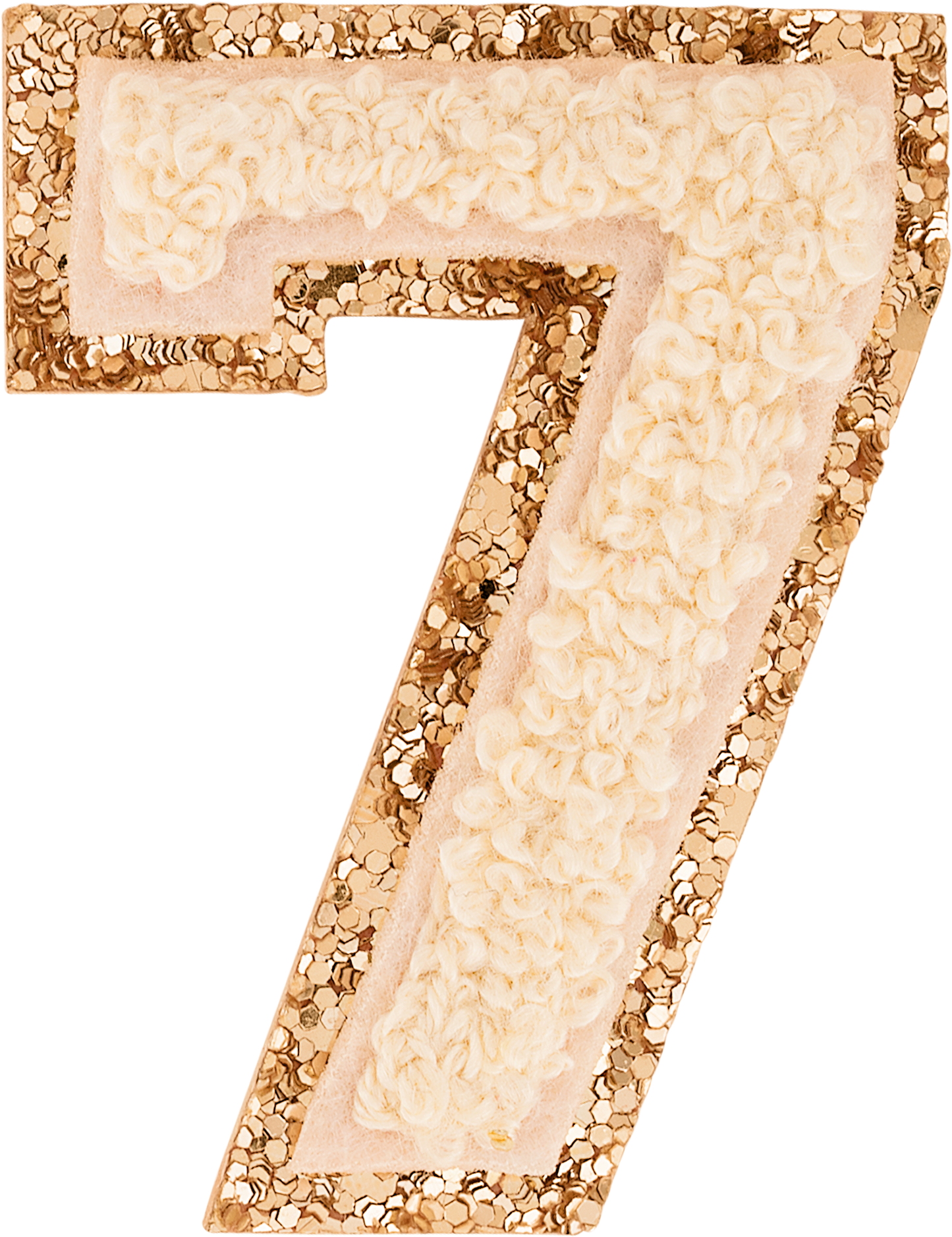 Sand Glitter Varsity Number Patch