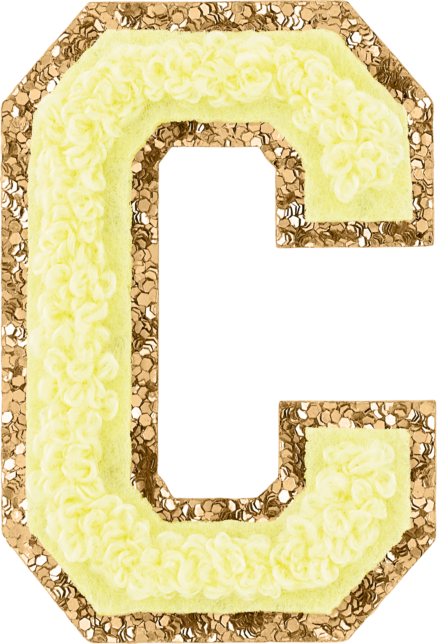 Banana Glitter Varsity Letter Patches