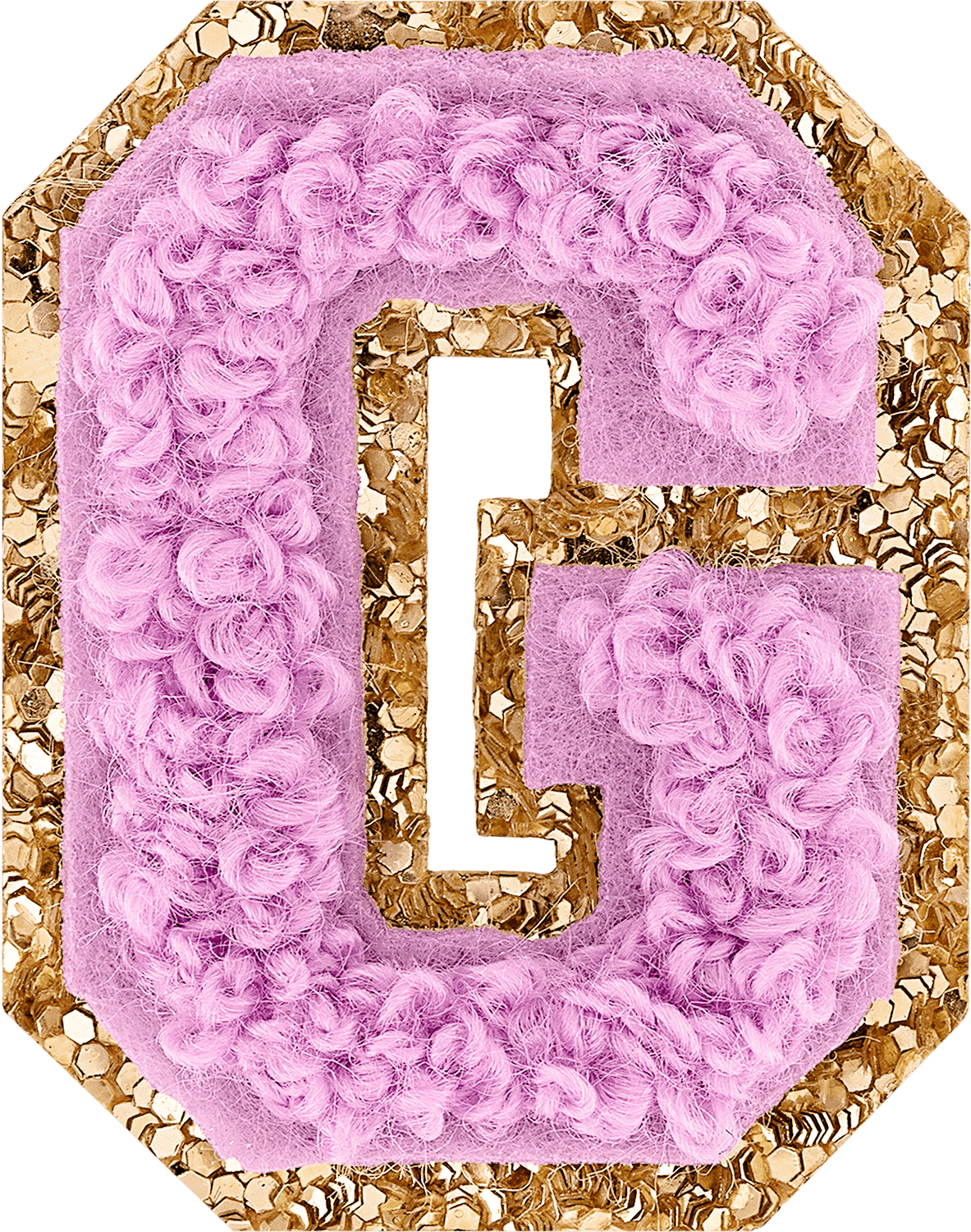 Grape Mini Glitter Varsity Letter Patch