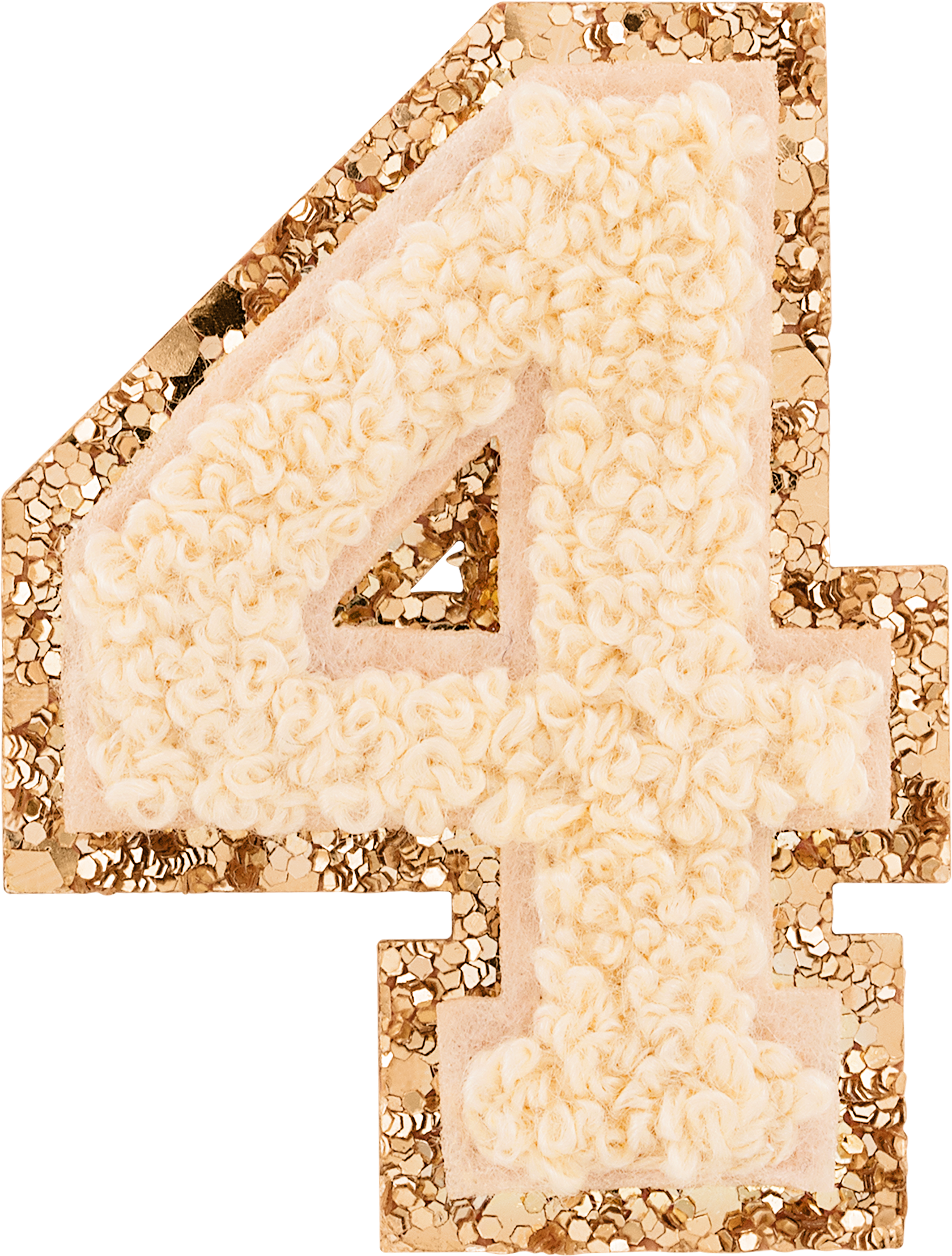 Sand Glitter Varsity Number Patch