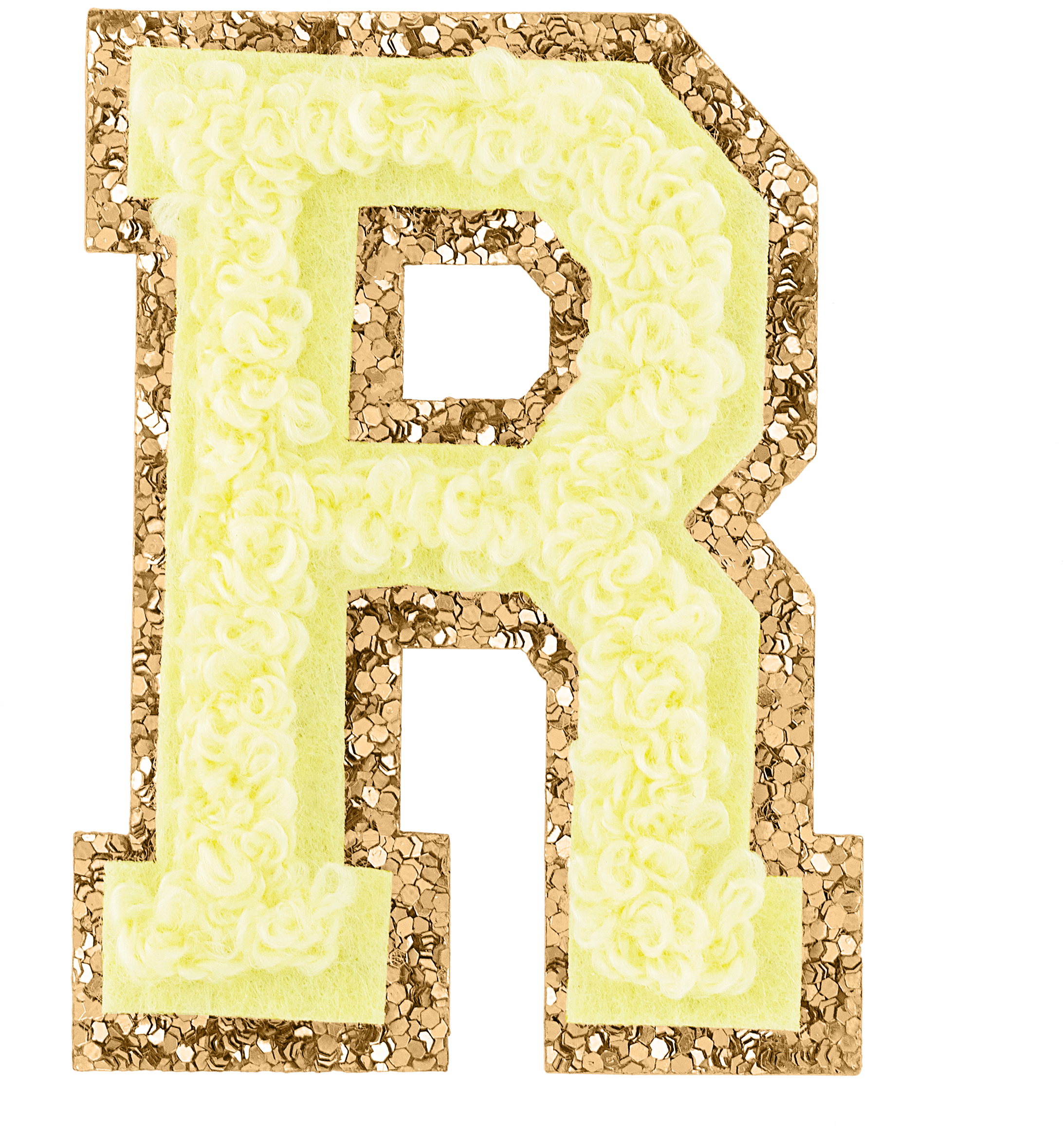 Banana Glitter Varsity Letter Patches