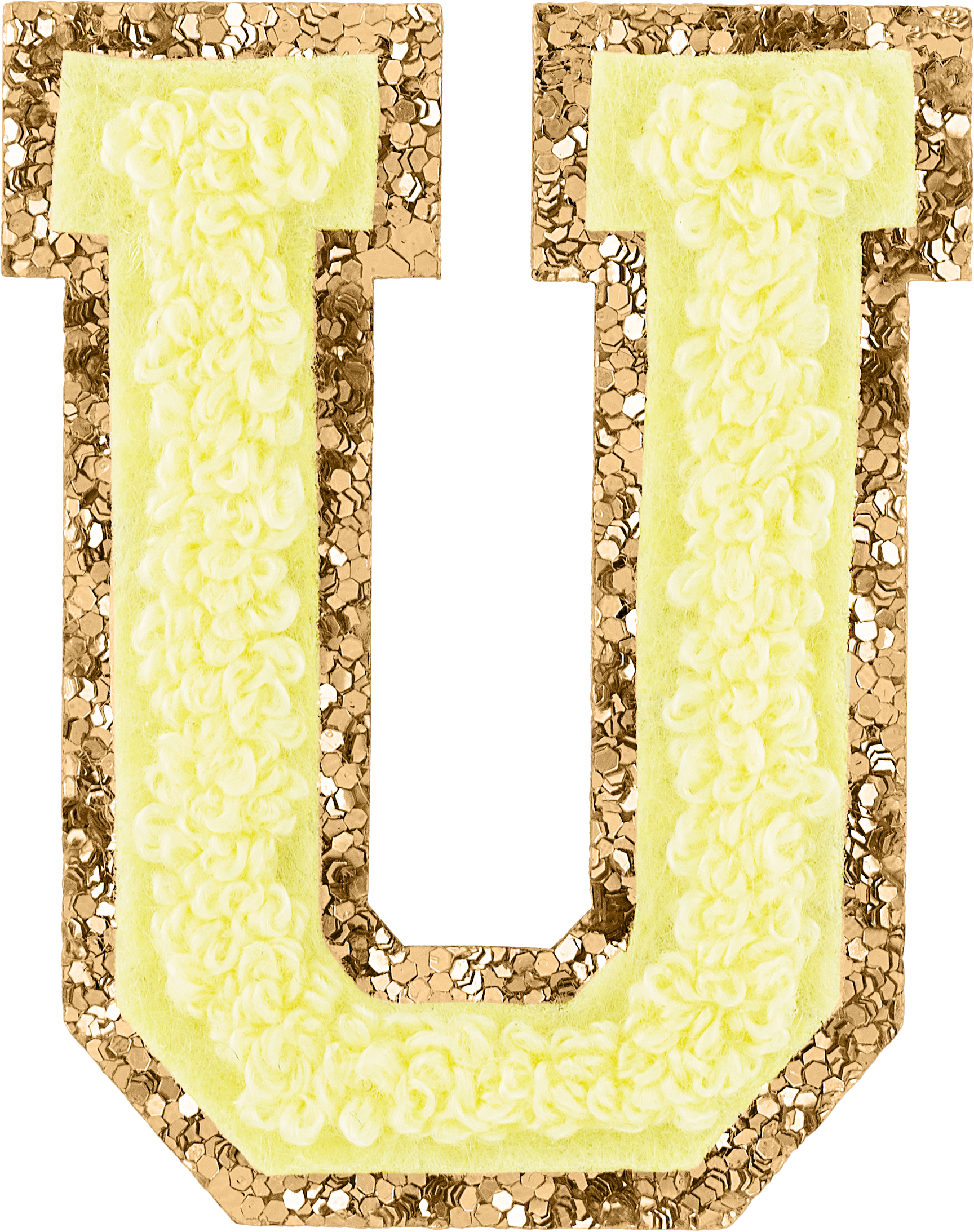 Banana Glitter Varsity Letter Patches