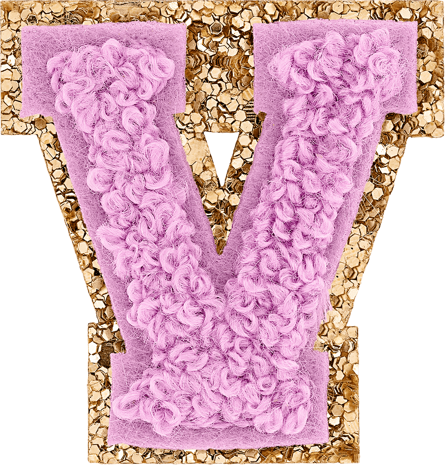 Grape Mini Glitter Varsity Letter Patch