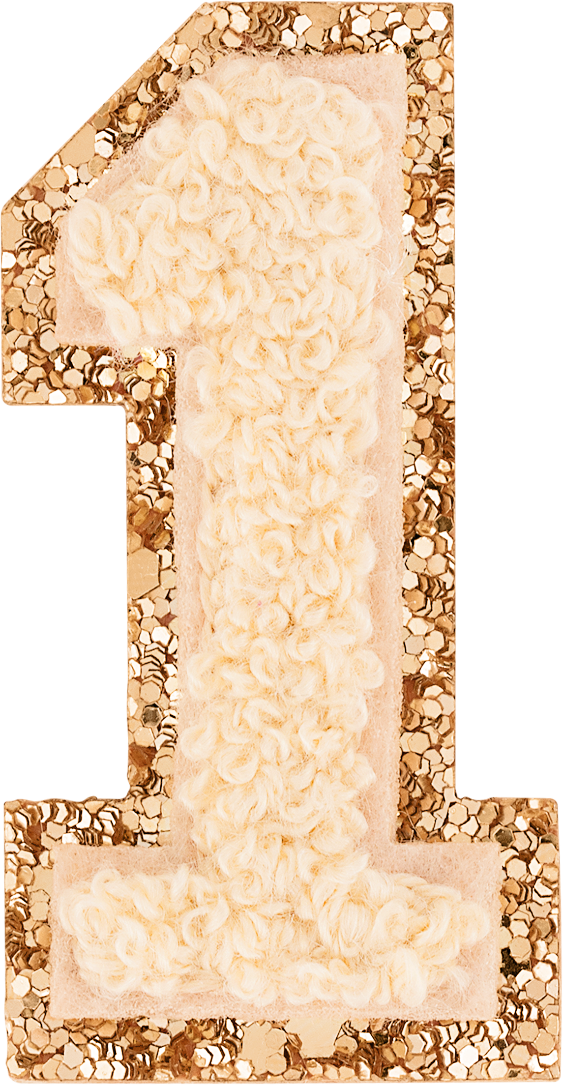 Sand Glitter Varsity Number Patch