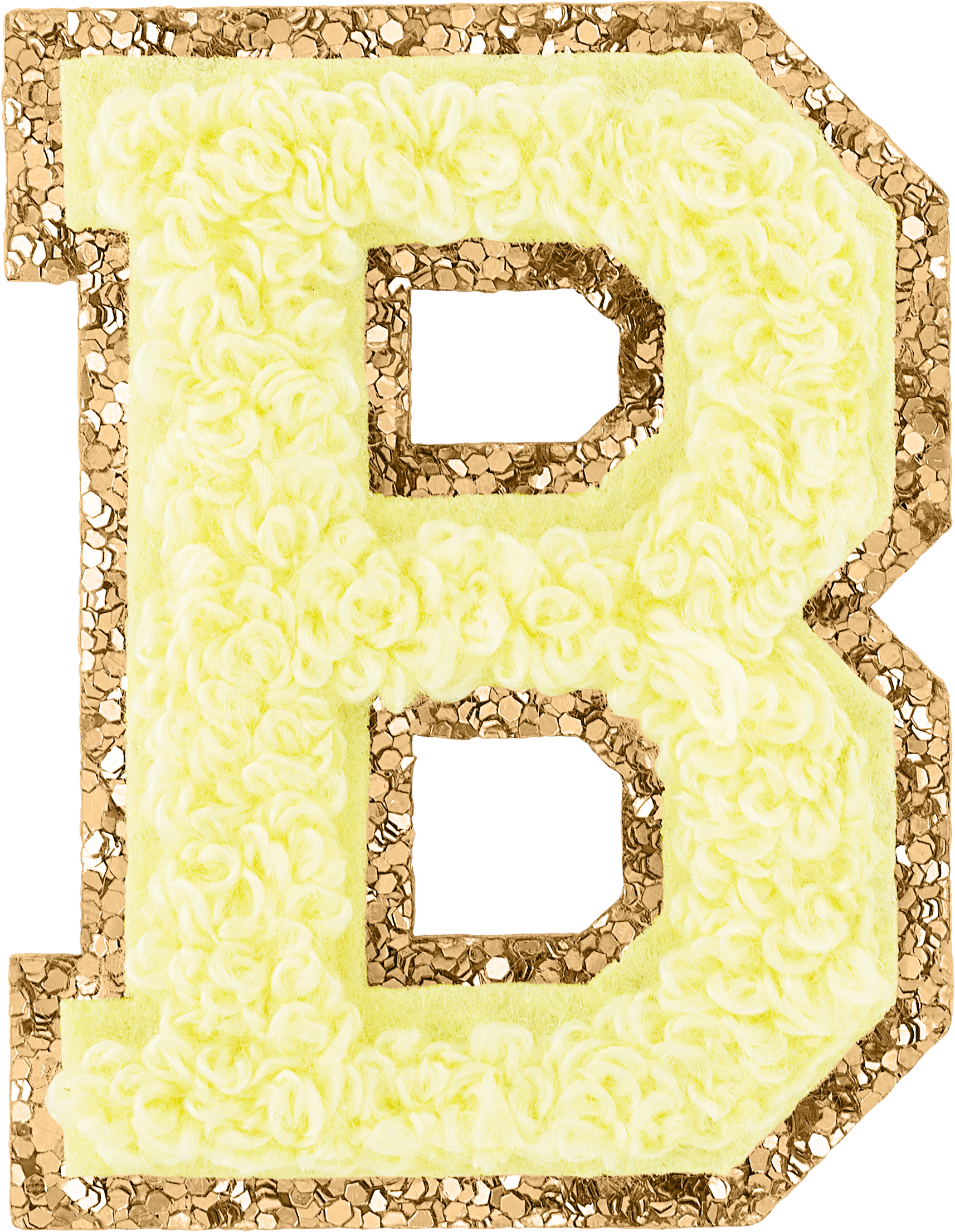 Banana Glitter Varsity Letter Patches