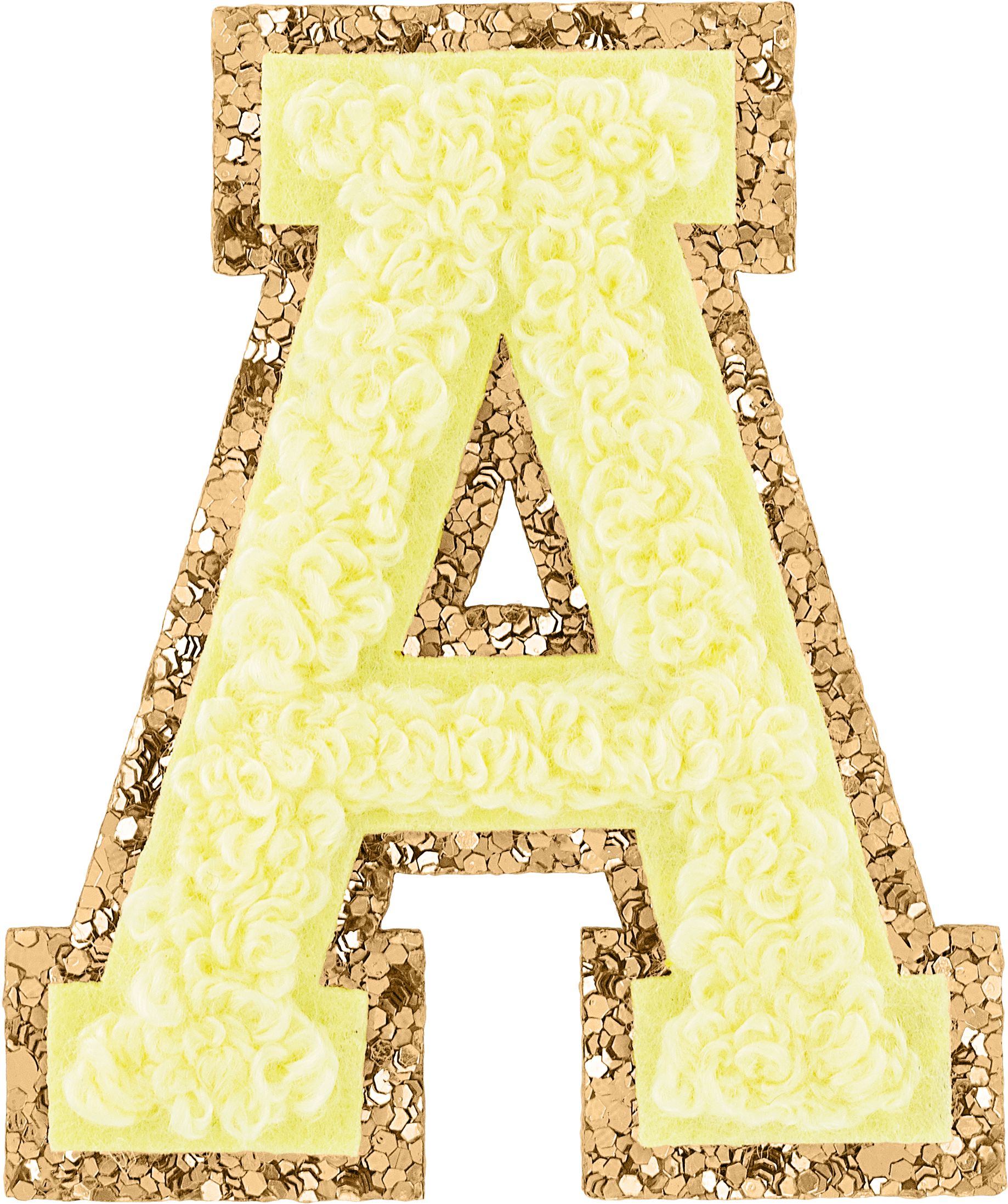 Banana Glitter Varsity Letter Patches