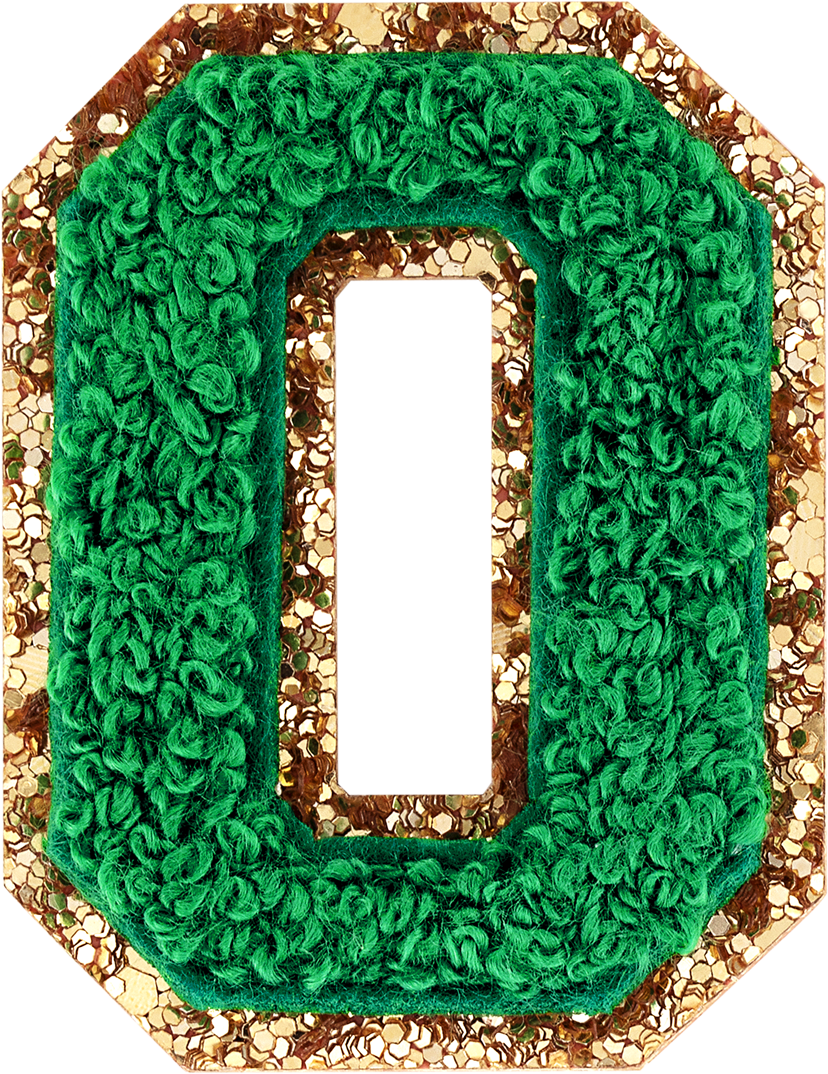 Green Glitter Varsity Number Patch