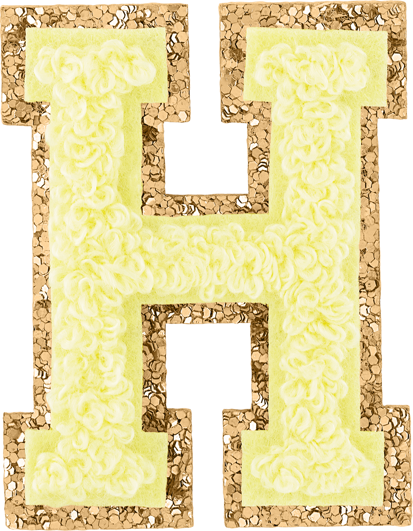 Banana Glitter Varsity Letter Patches