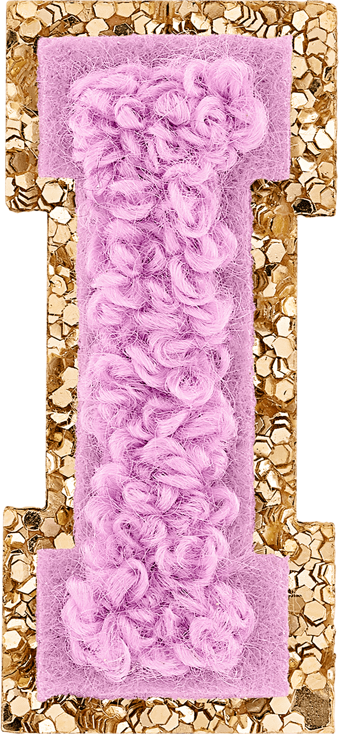 Grape Mini Glitter Varsity Letter Patch