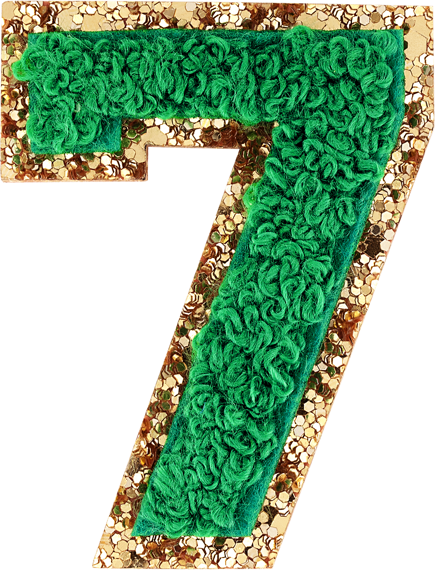 Green Glitter Varsity Number Patch