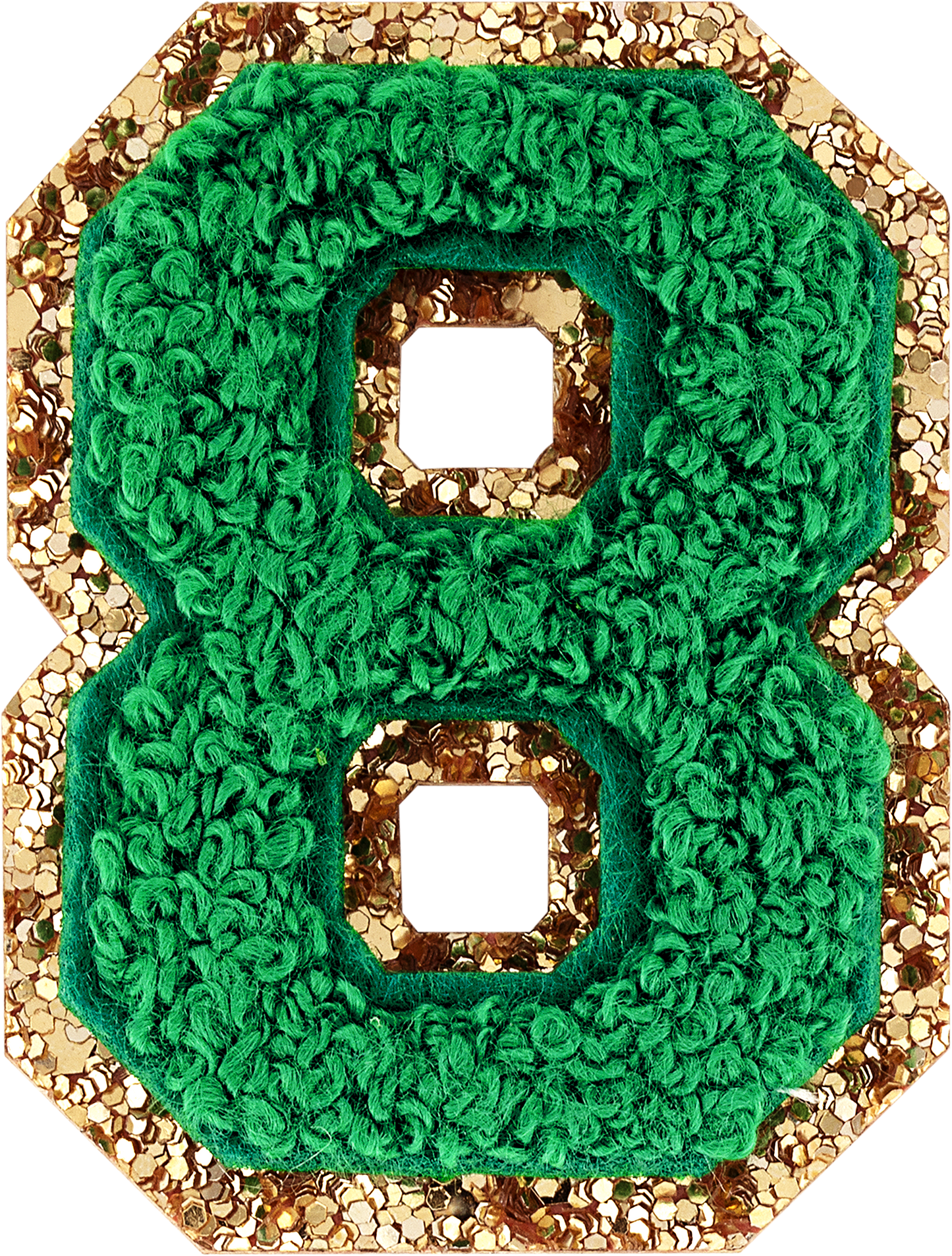 Green Glitter Varsity Number Patch