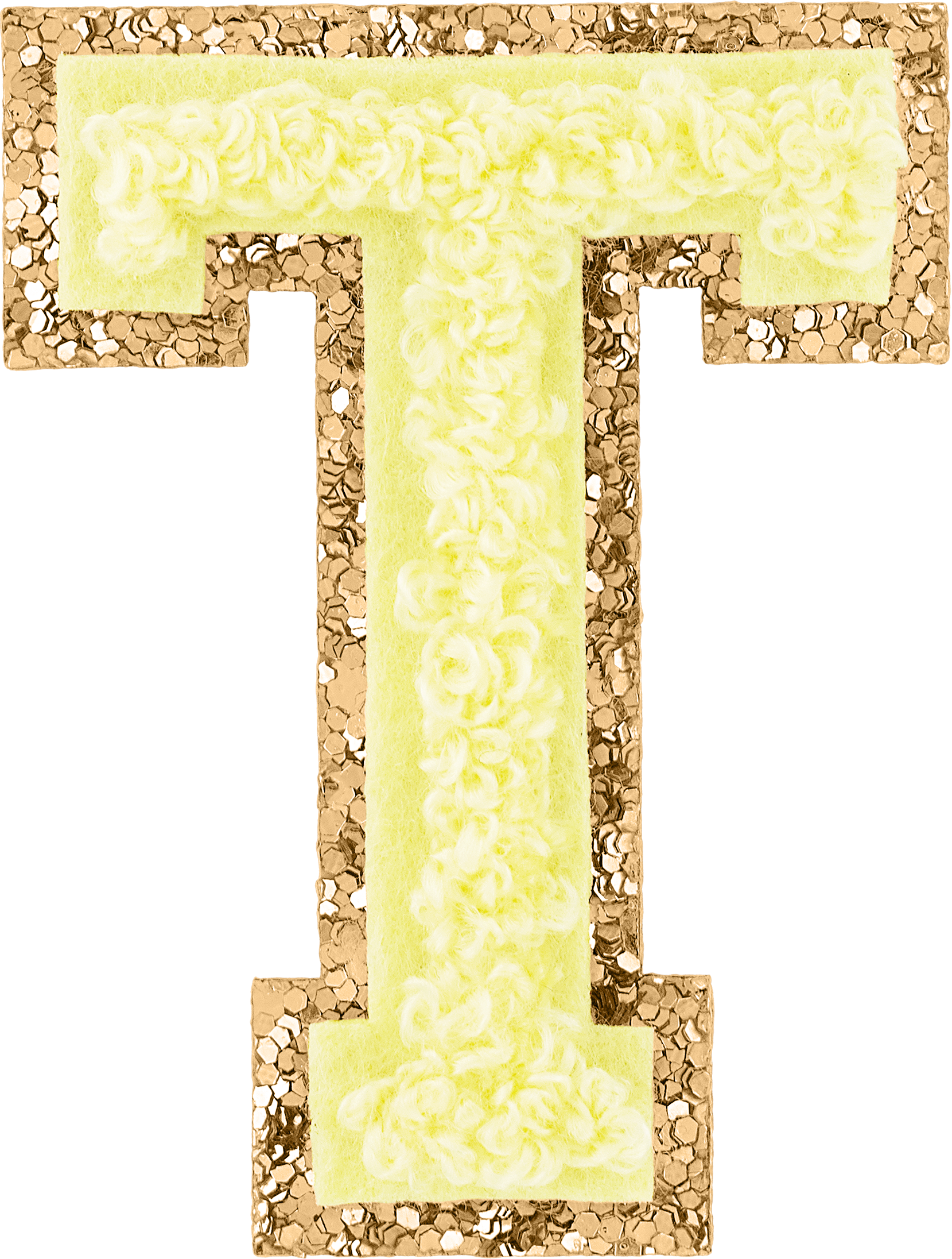 Banana Glitter Varsity Letter Patches