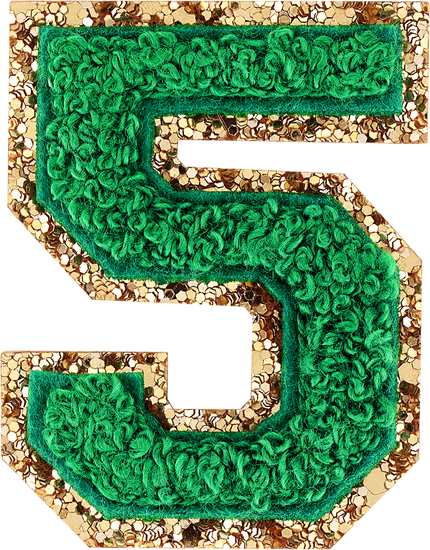 Green Glitter Varsity Number Patch