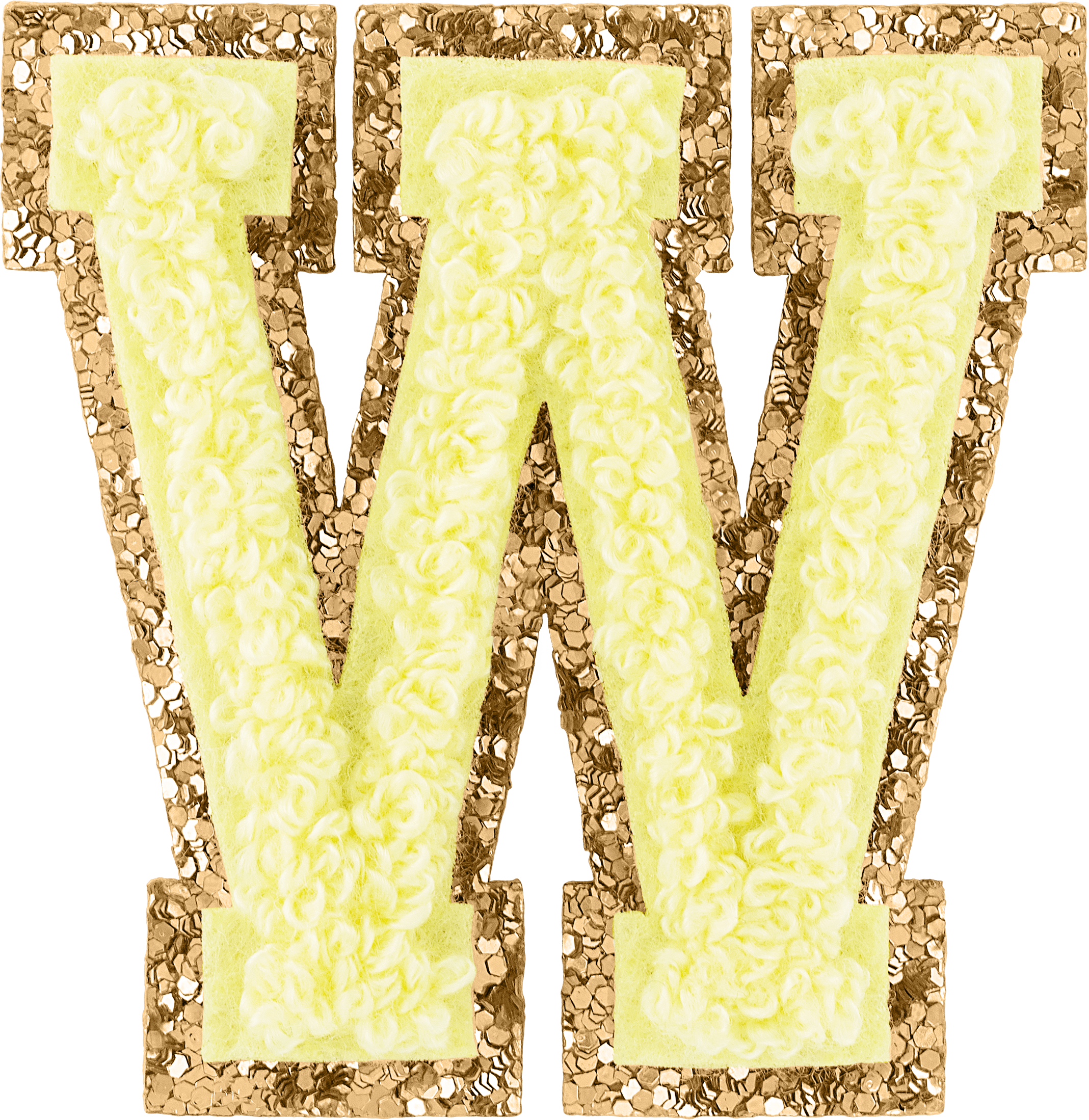 Banana Glitter Varsity Letter Patches