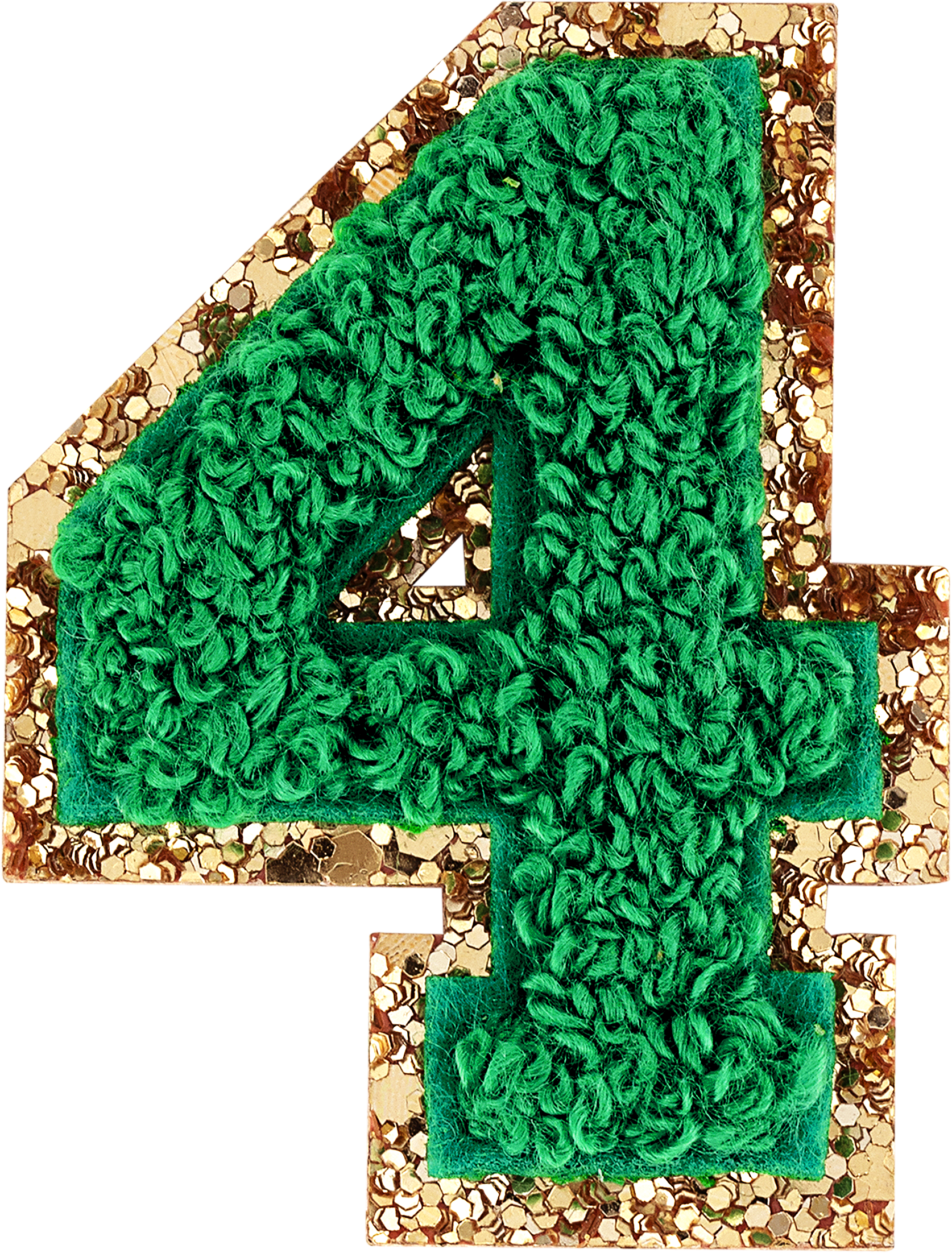 Green Glitter Varsity Number Patch