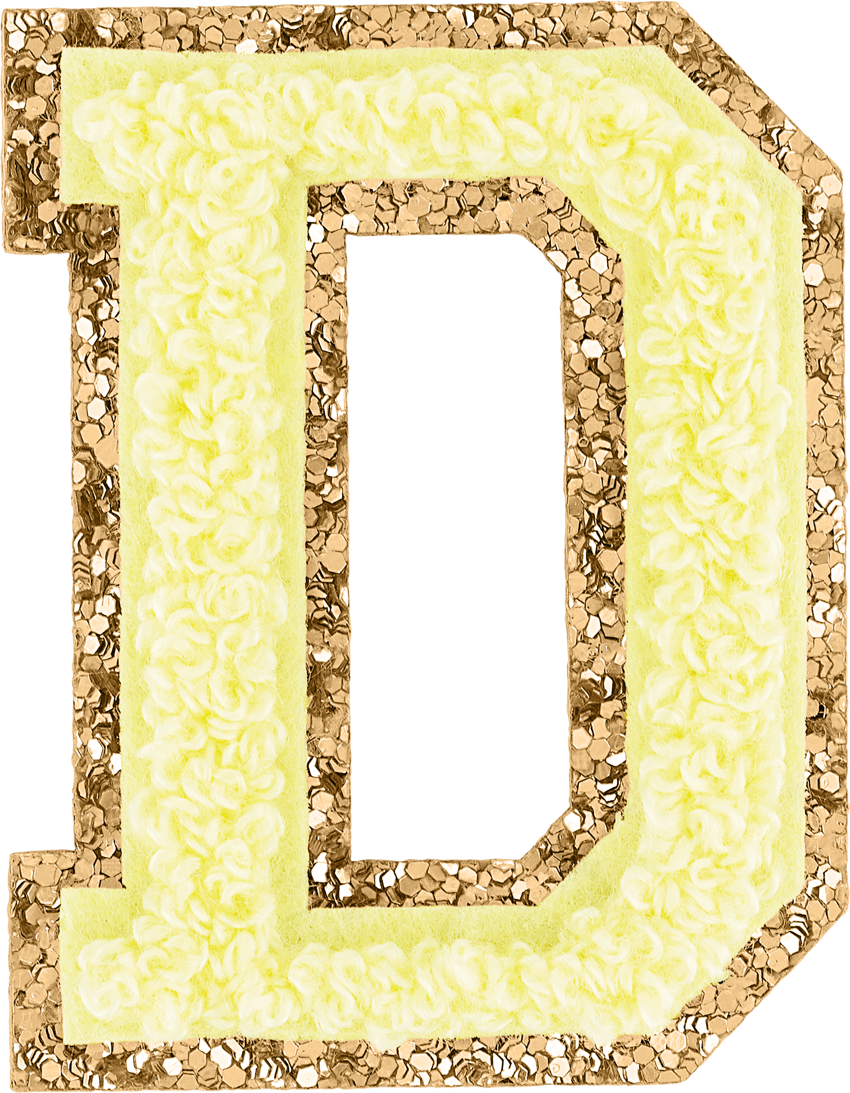 Banana Glitter Varsity Letter Patches