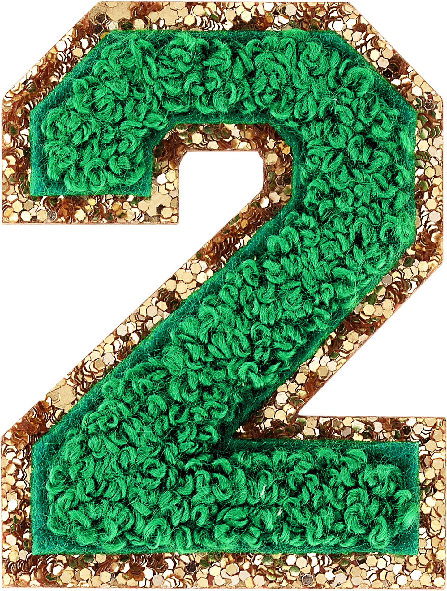 Green Glitter Varsity Number Patch