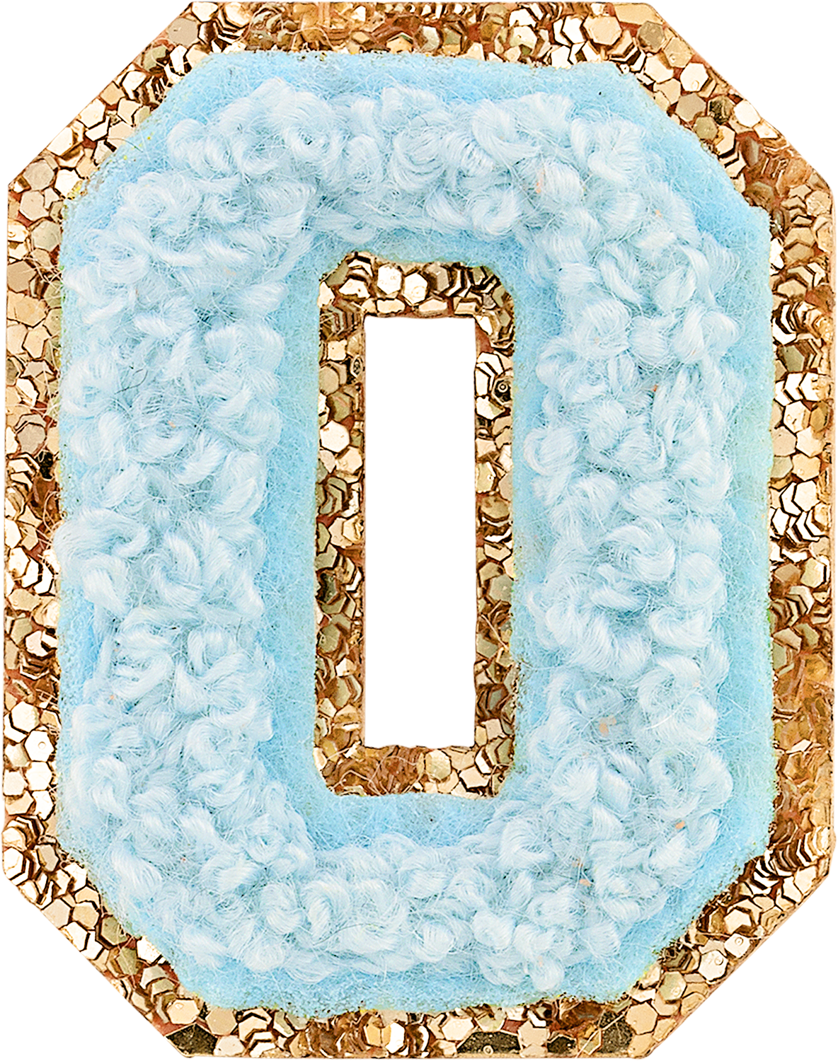 Sky Mini Glitter Varsity Letter Patch