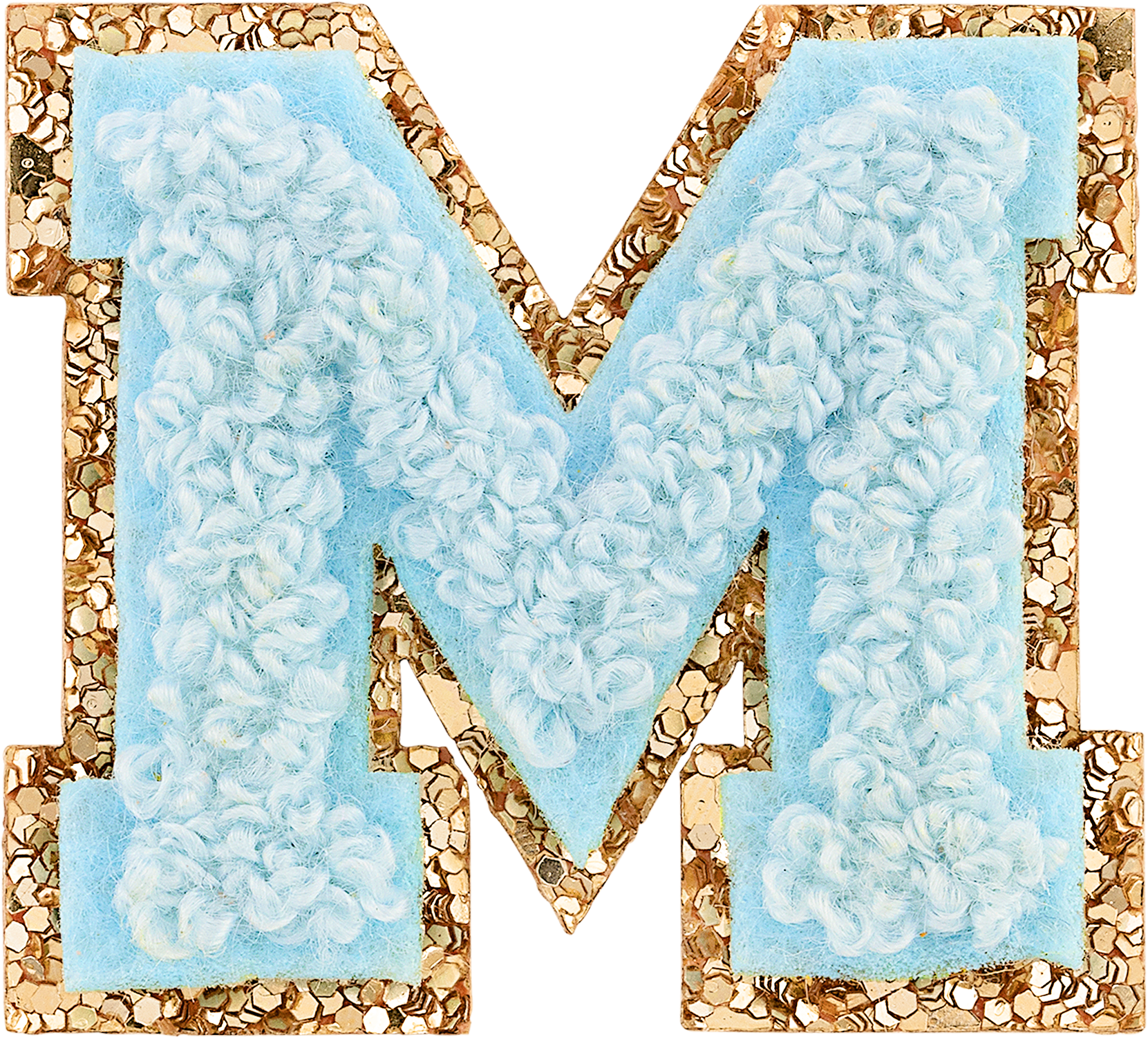 Sky Mini Glitter Varsity Letter Patch