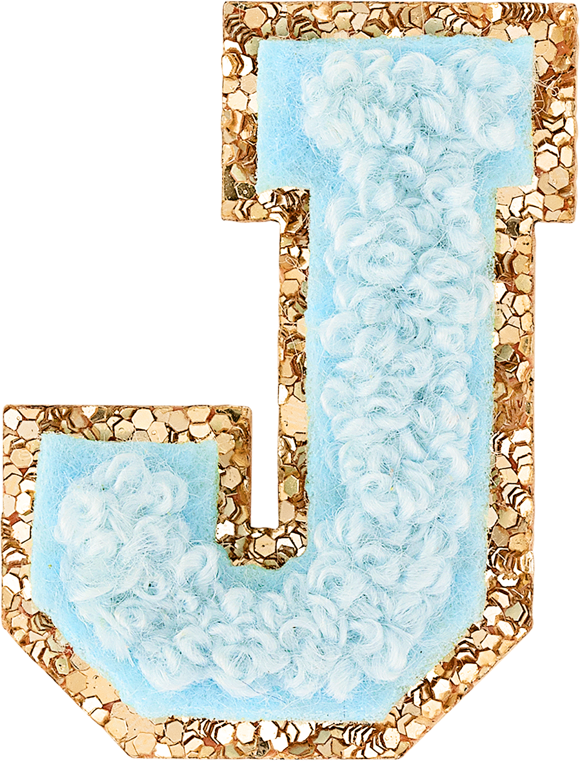 Sky Mini Glitter Varsity Letter Patch