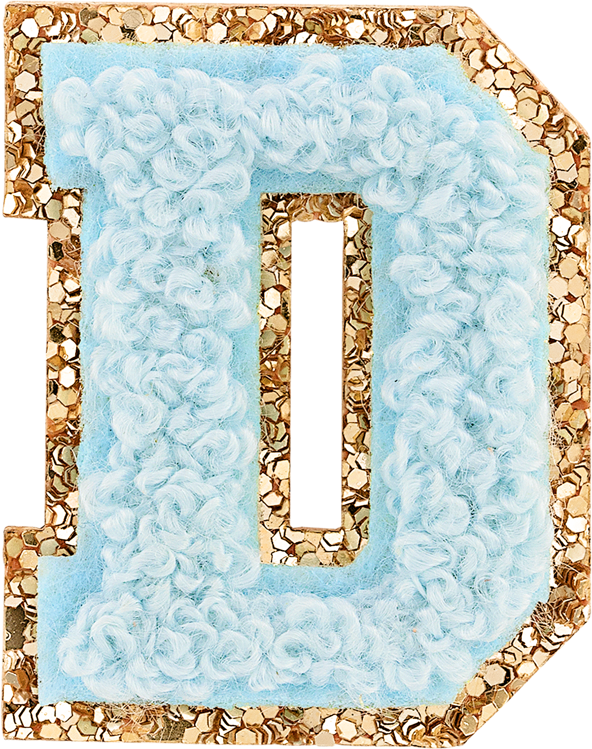 Sky Mini Glitter Varsity Letter Patch
