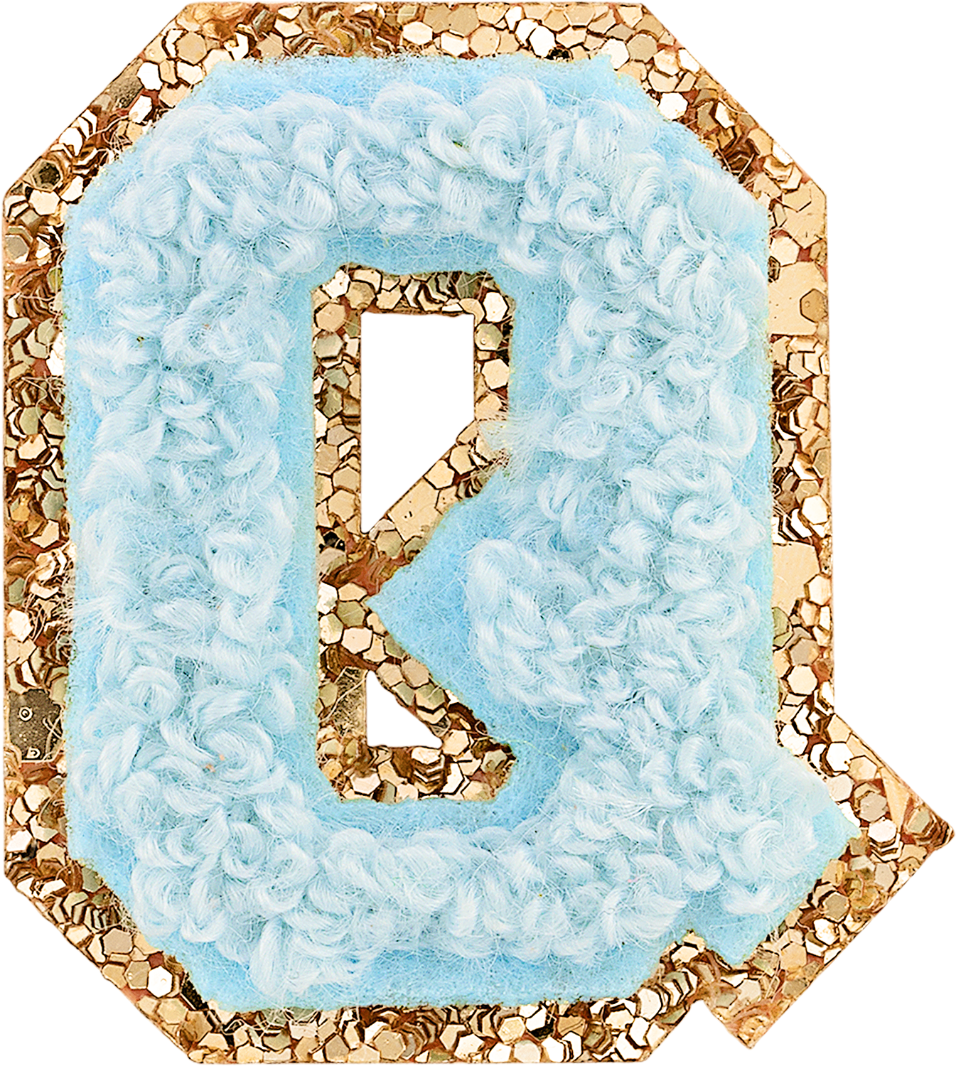 Sky Mini Glitter Varsity Letter Patch