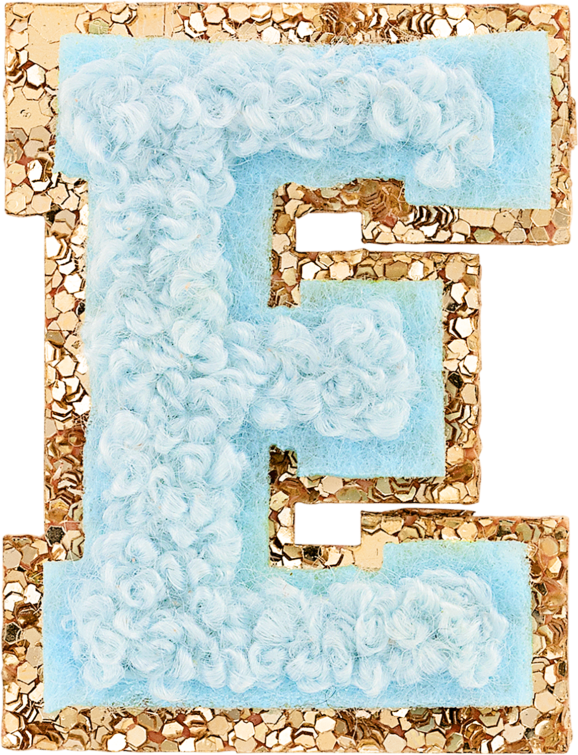 Sky Mini Glitter Varsity Letter Patch