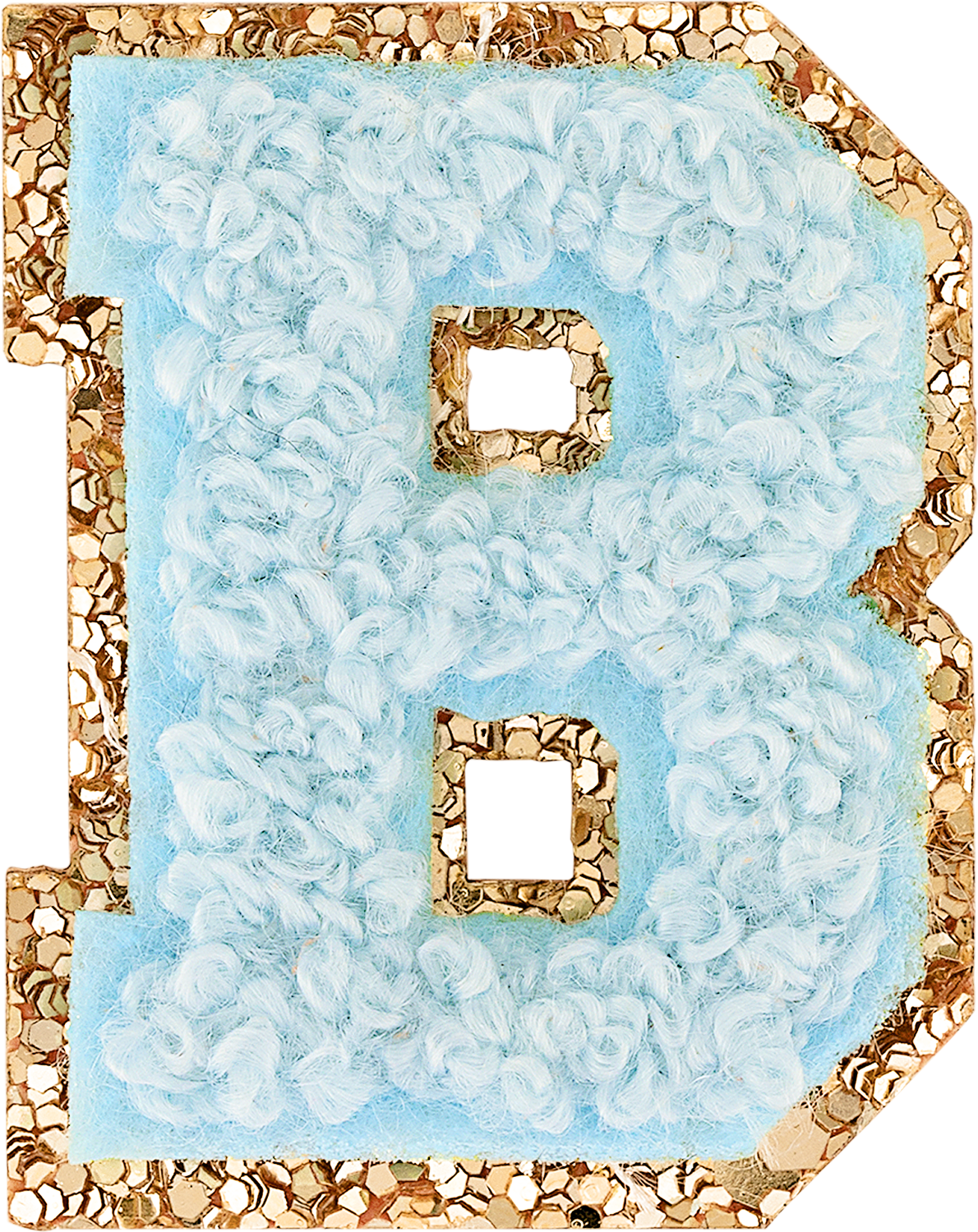 Sky Mini Glitter Varsity Letter Patch