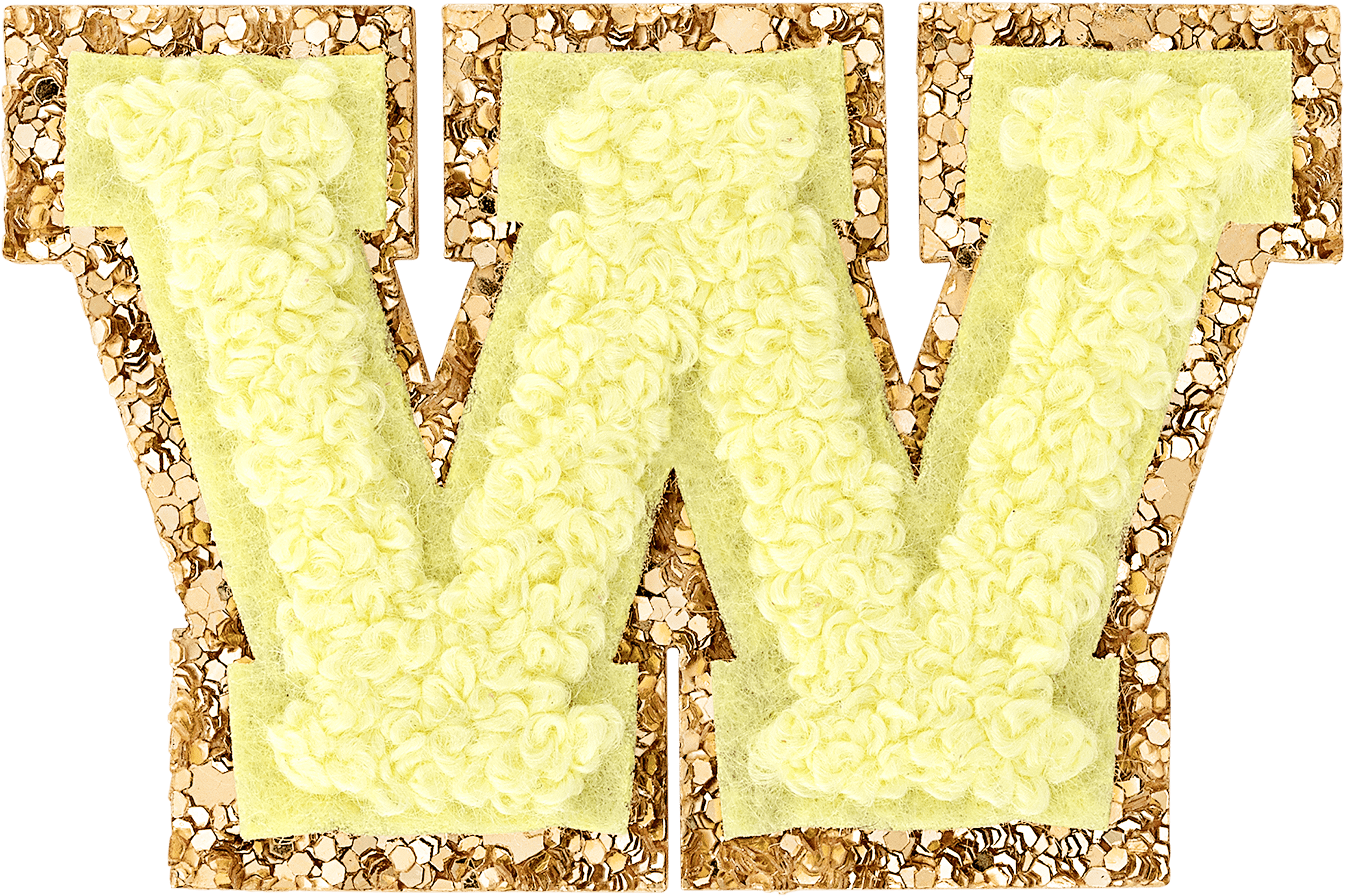 Banana Mini Glitter Varsity Letter Patch