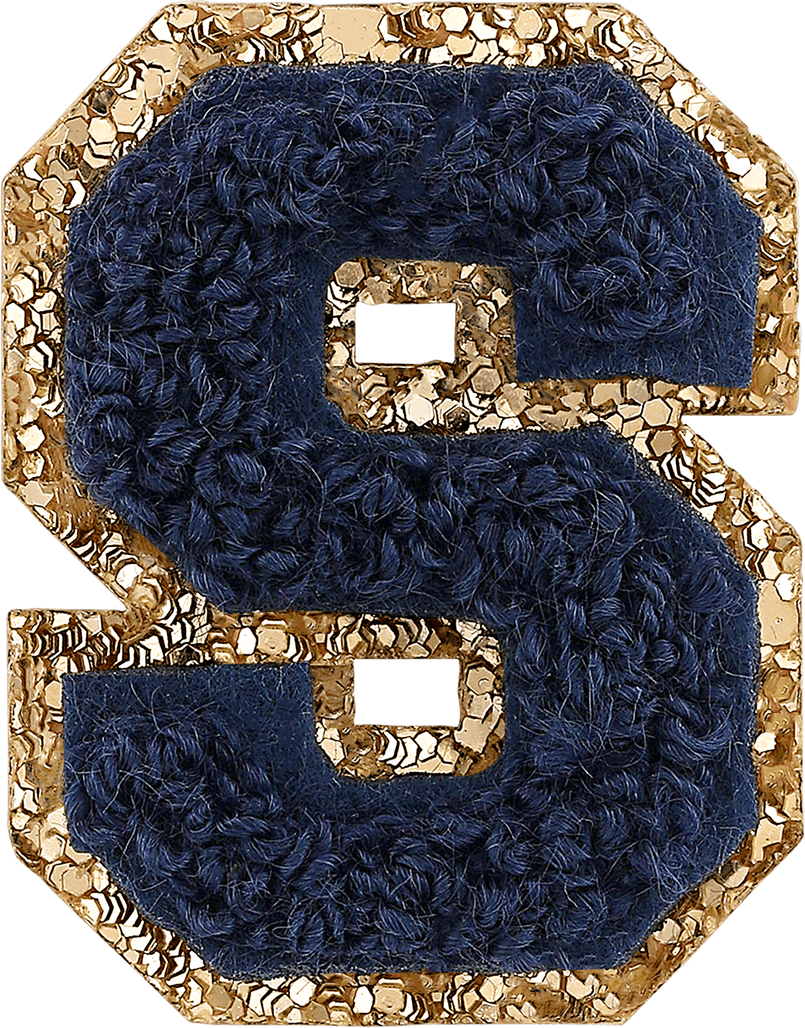 Sapphire Mini Glitter Varsity Letter Patch