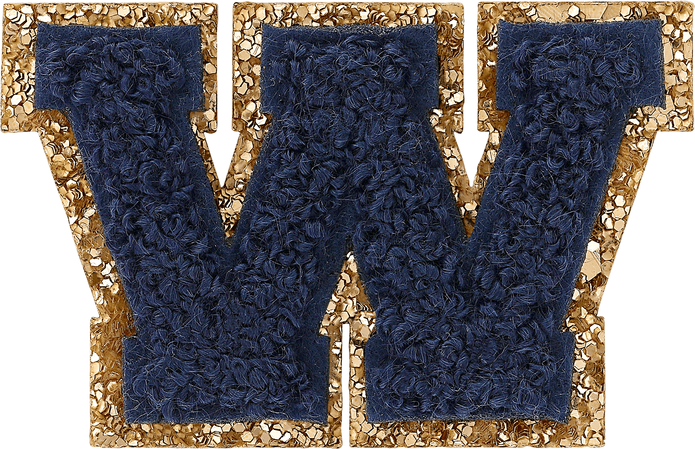 Sapphire Mini Glitter Varsity Letter Patch