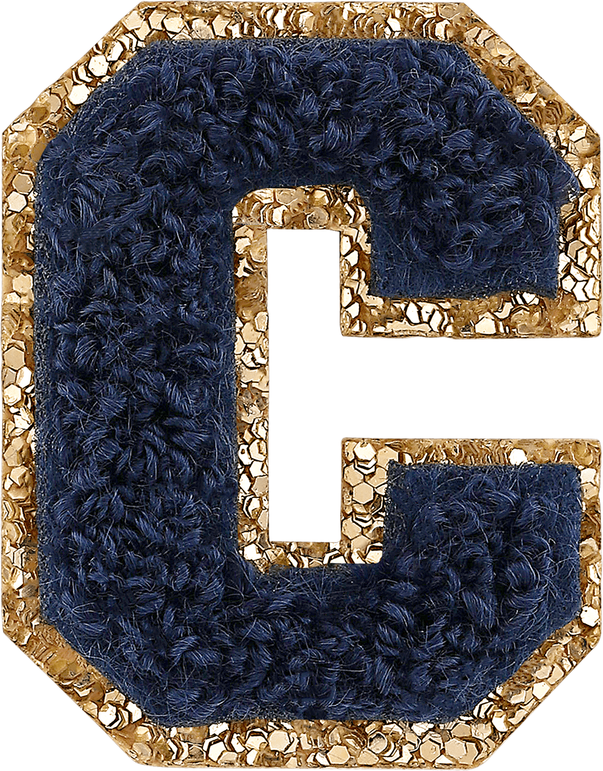 Sapphire Mini Glitter Varsity Letter Patch