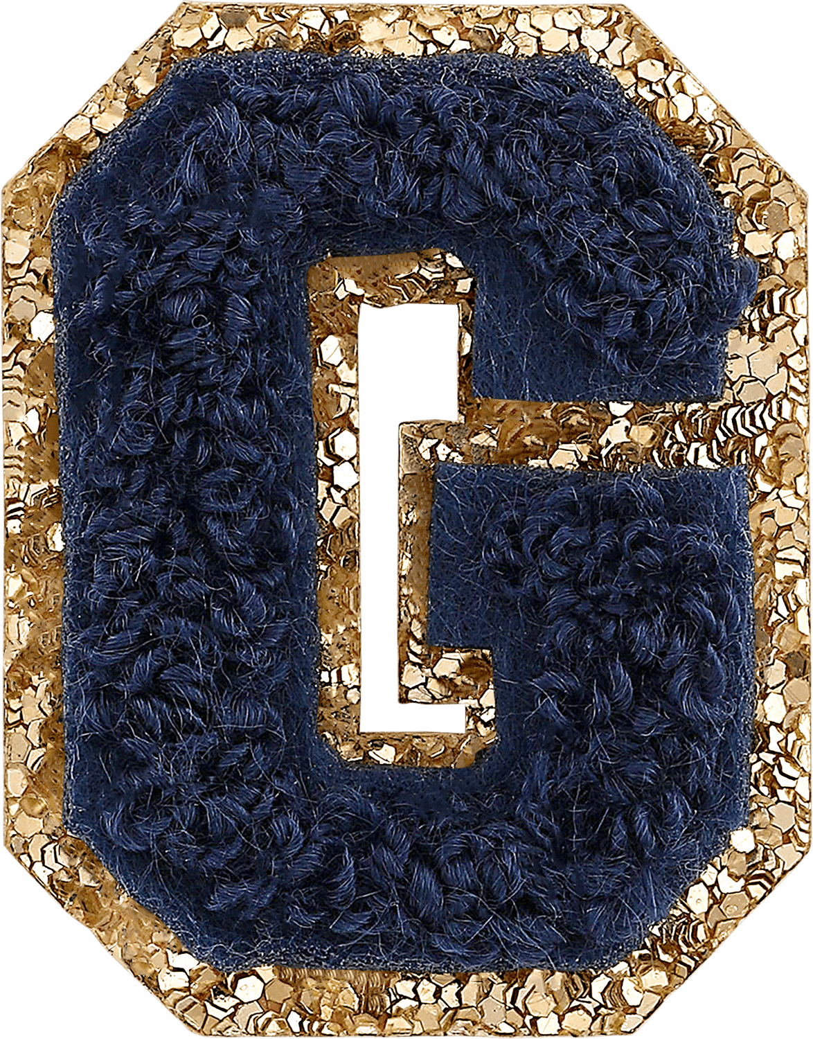 Sapphire Mini Glitter Varsity Letter Patch