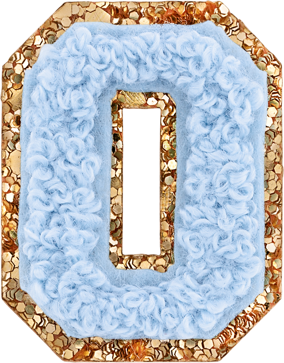 Periwinkle Mini Glitter Varsity Letter Patch