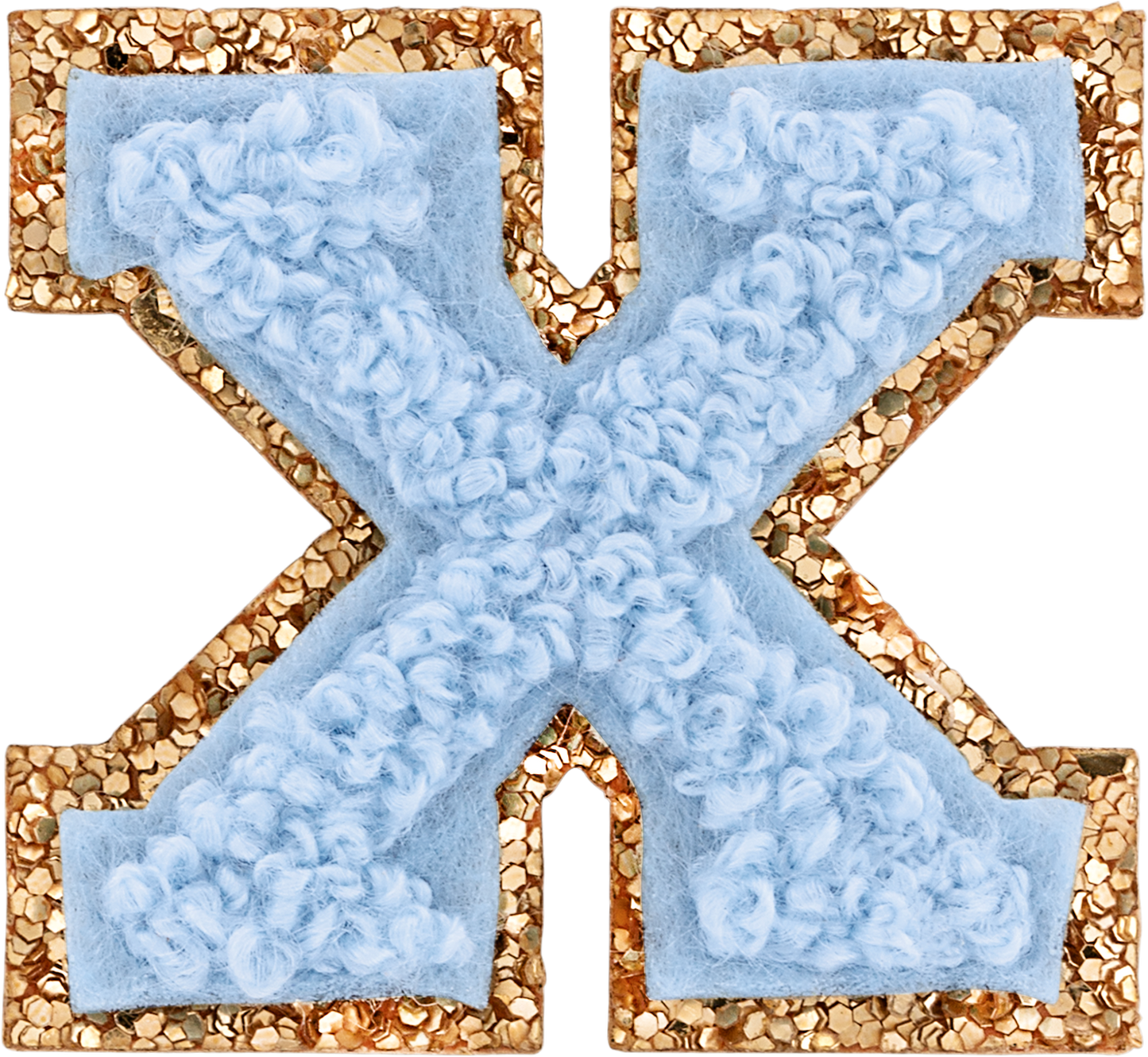 Periwinkle Mini Glitter Varsity Letter Patch